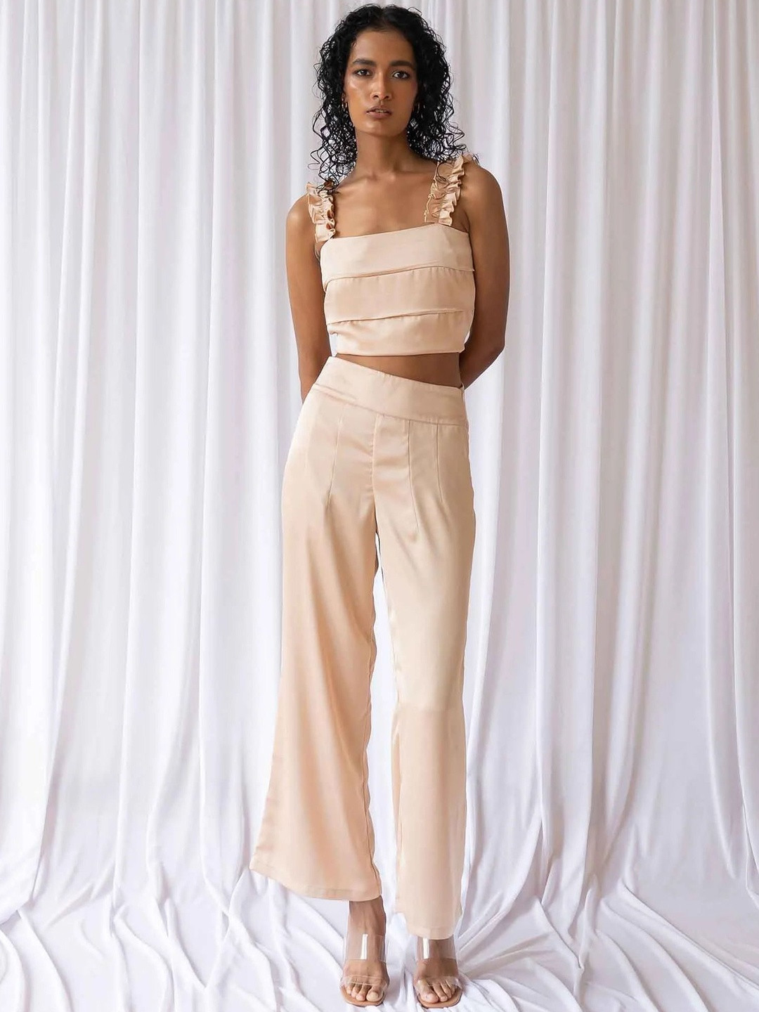 Endless Affair Smocked Satin Bralette Crop Top