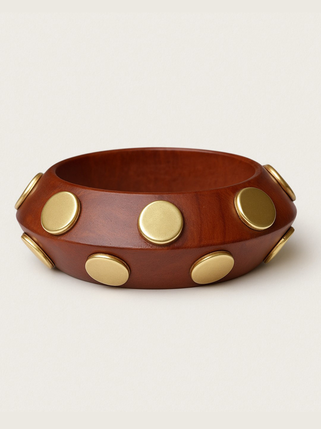 UnfoldSelf Beaded Studded Wooden Bangle