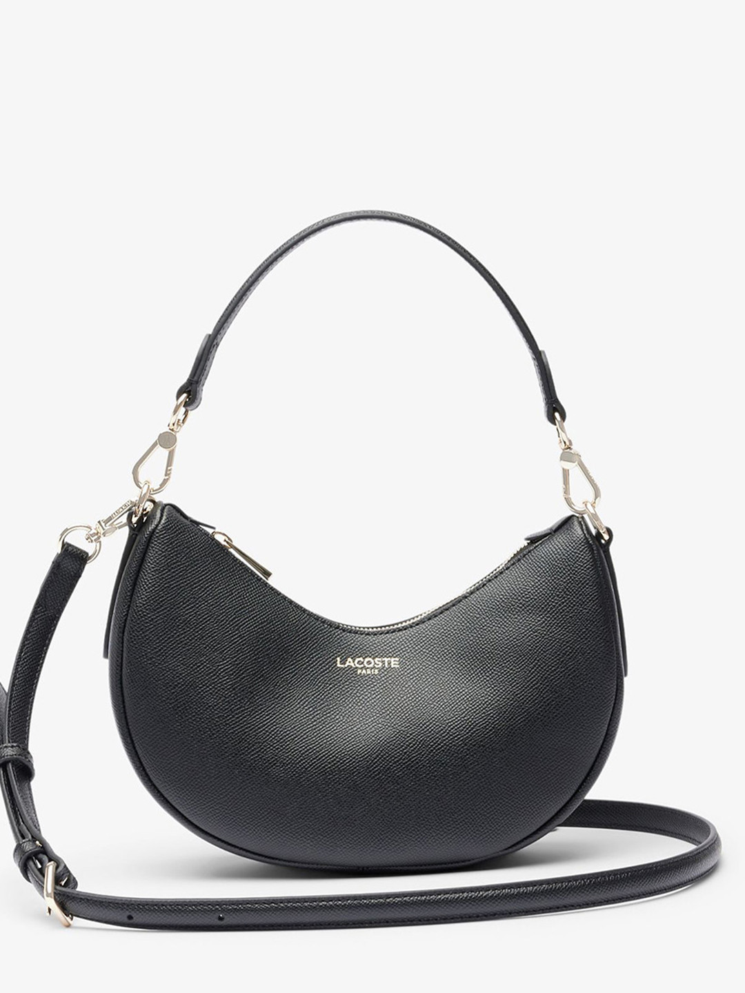 Lacoste Women Solid Half Moon Leather Sling Bag
