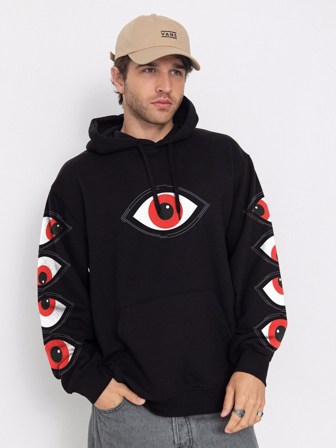 The Youth Mantra Men Printed Hooded Sweatshirt