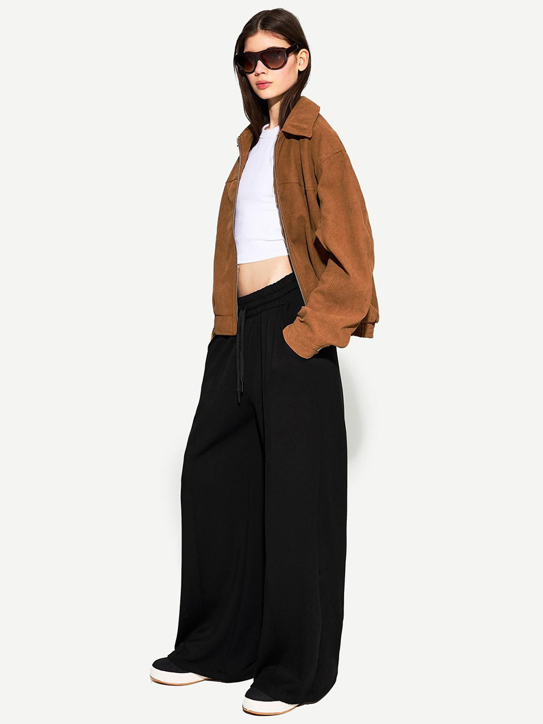 Bershka Soft Touch Wide-leg Trousers