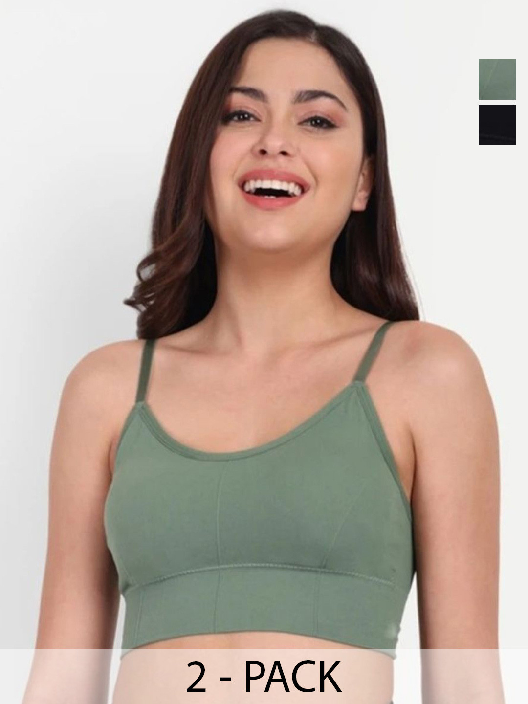 ALLIANCE OVERSEAS Women Cotton Bra Pack OF 2 Full Coverage Lightly Padded