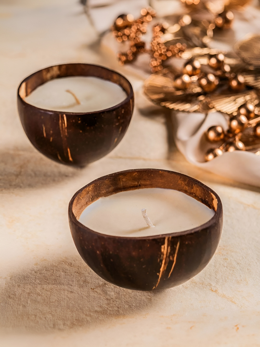 The Zappy Box Brown & White 2 Pieces Tea Light Candles