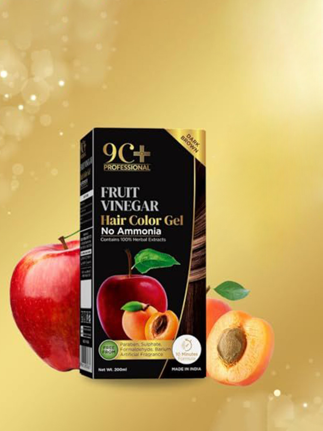 9C+ Professional Vinegar Hair Color Gel- 200 ml- Dark Brown