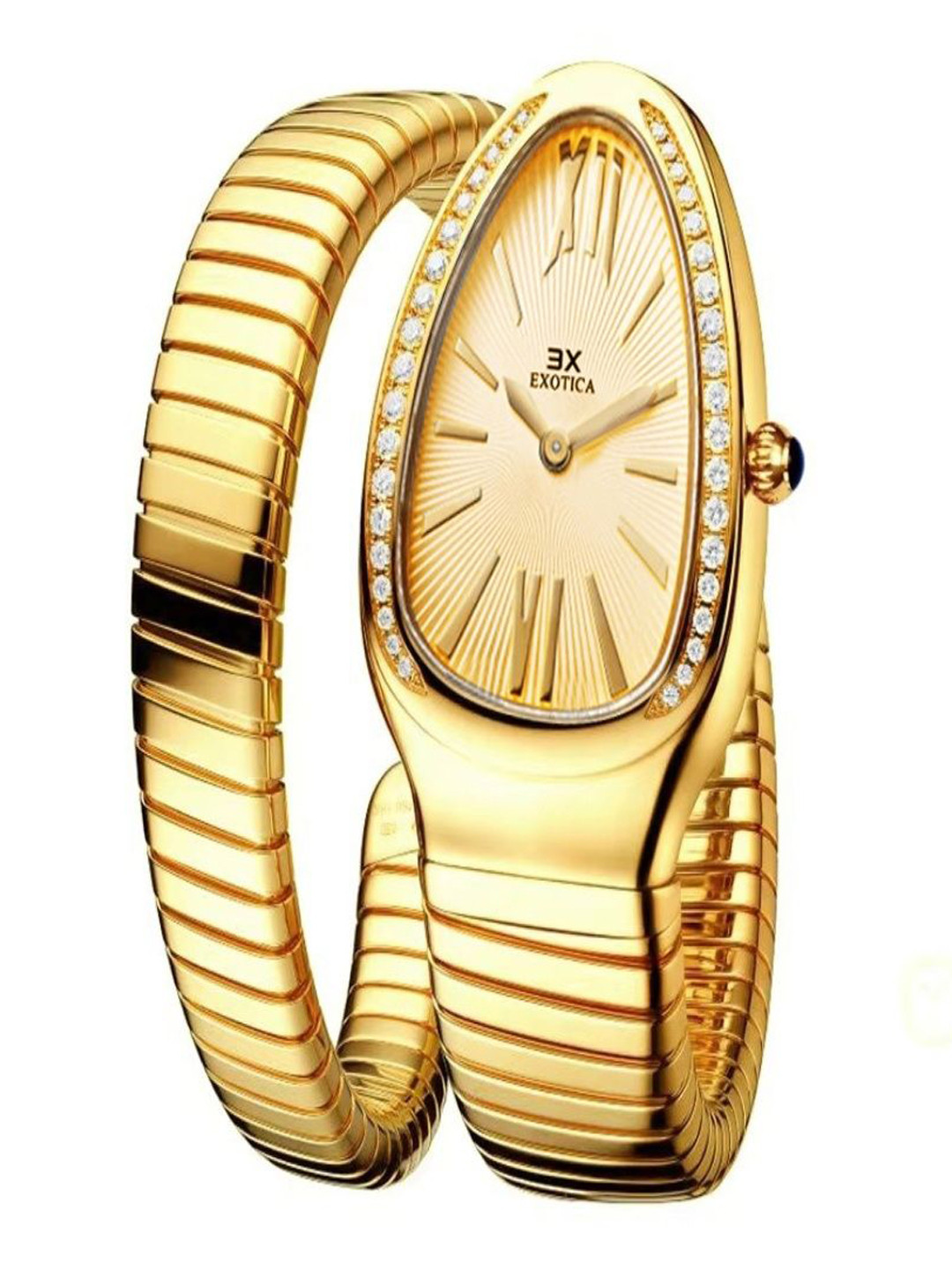 EXOTICA Girls Brass Dial & Stainless Steel Straps Analogue Watch Spiral-001-Gold