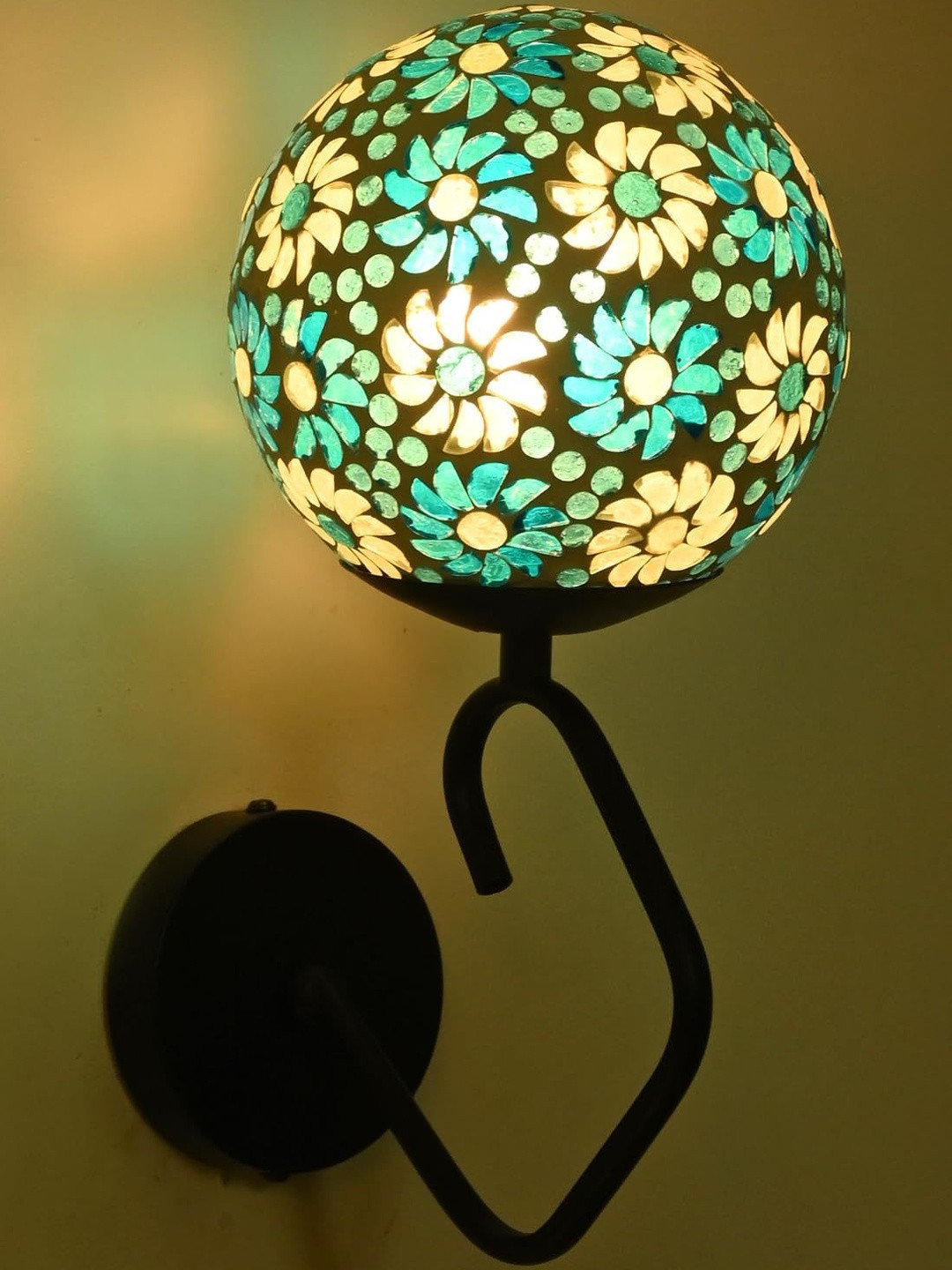 1ST TIME Unisex Printed Glass Traditional Cylinder Wall Lamps