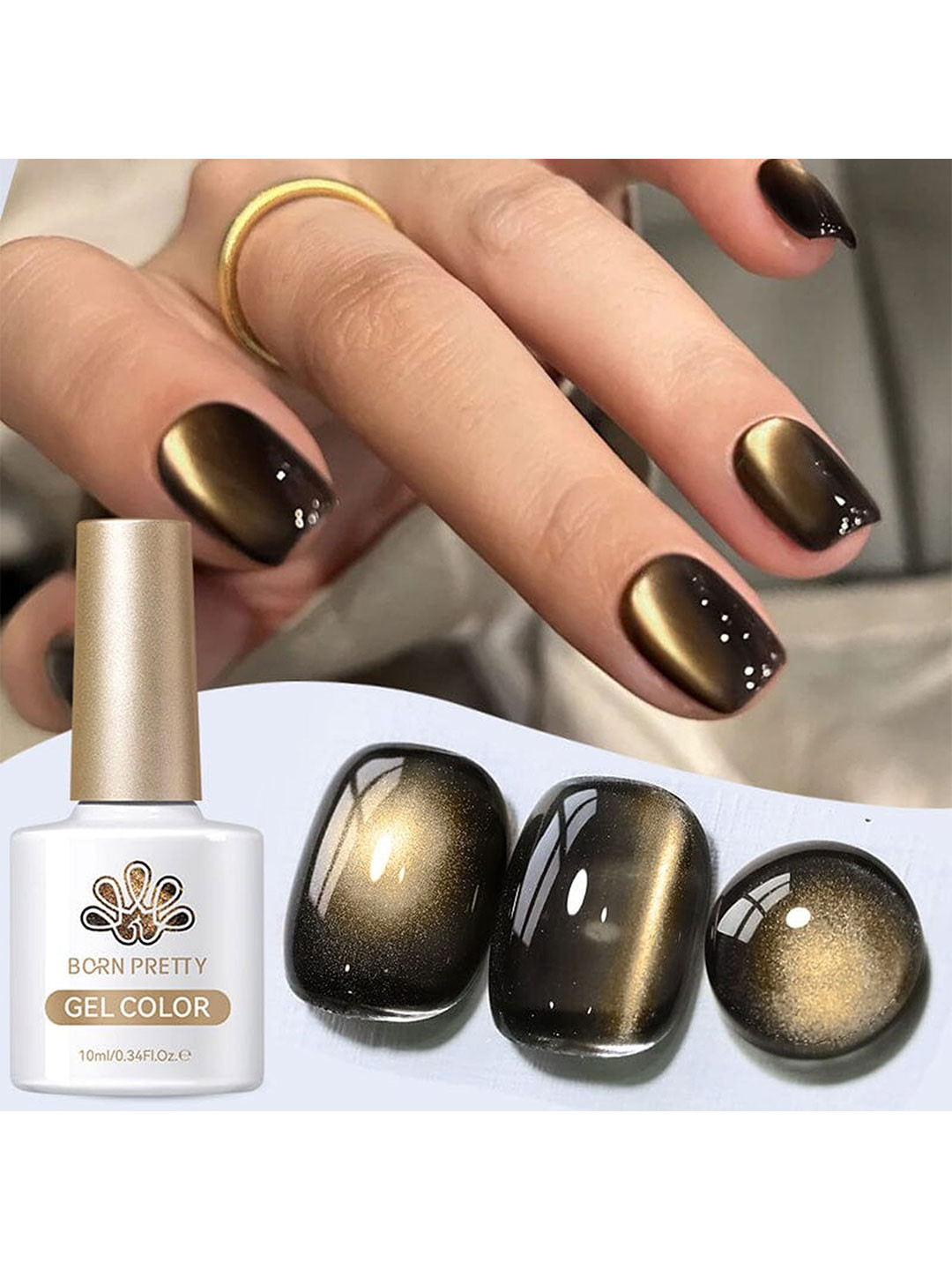 BORN PRETTY Glass Cat Magnetic Gel Polish - 10 ml - Crow-MY49