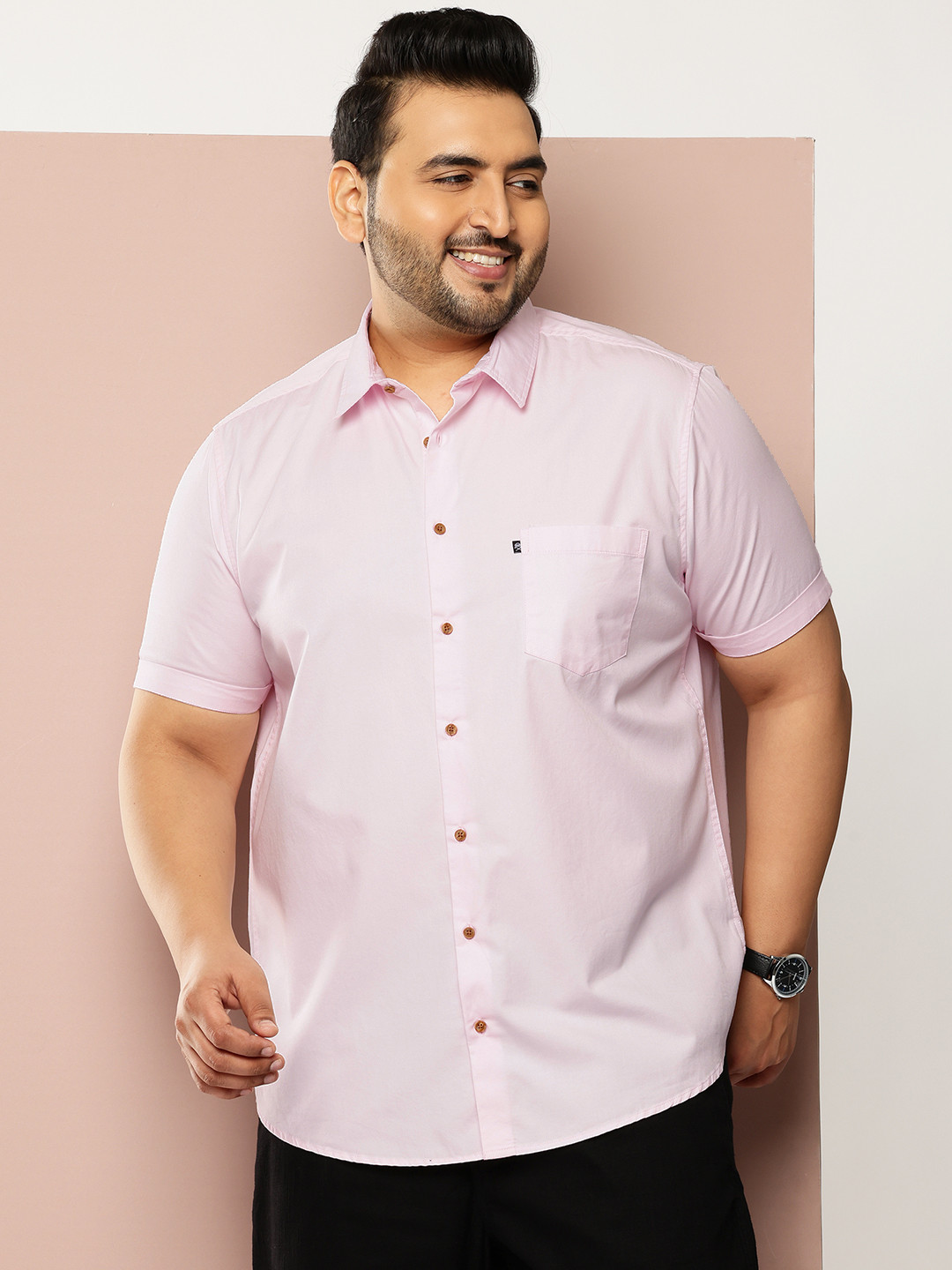 Thomas Scott Plus Size Cut-away Collar Premium Casual Shirt