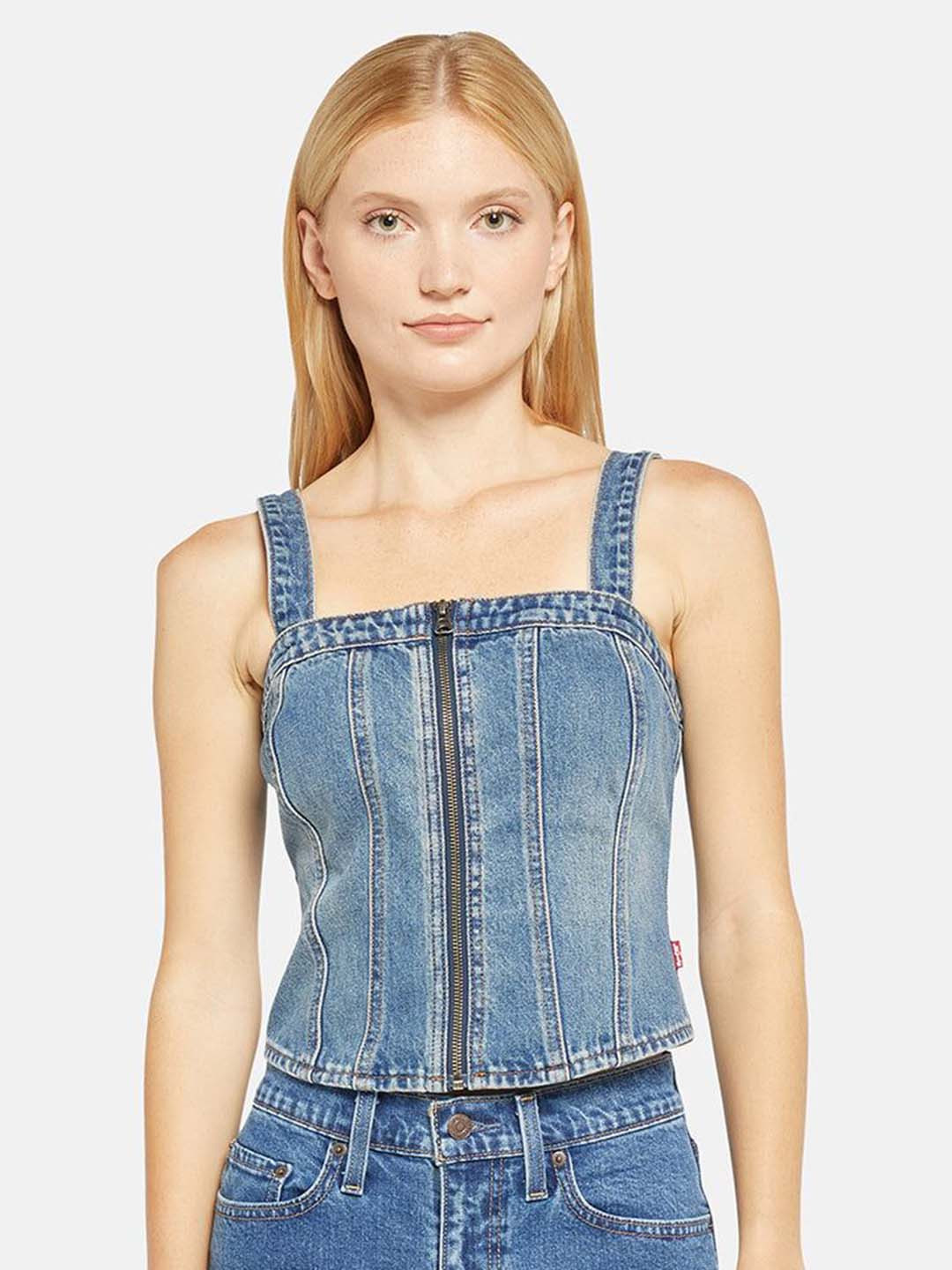 Levis Shoulder Straps Cotton Crop Top