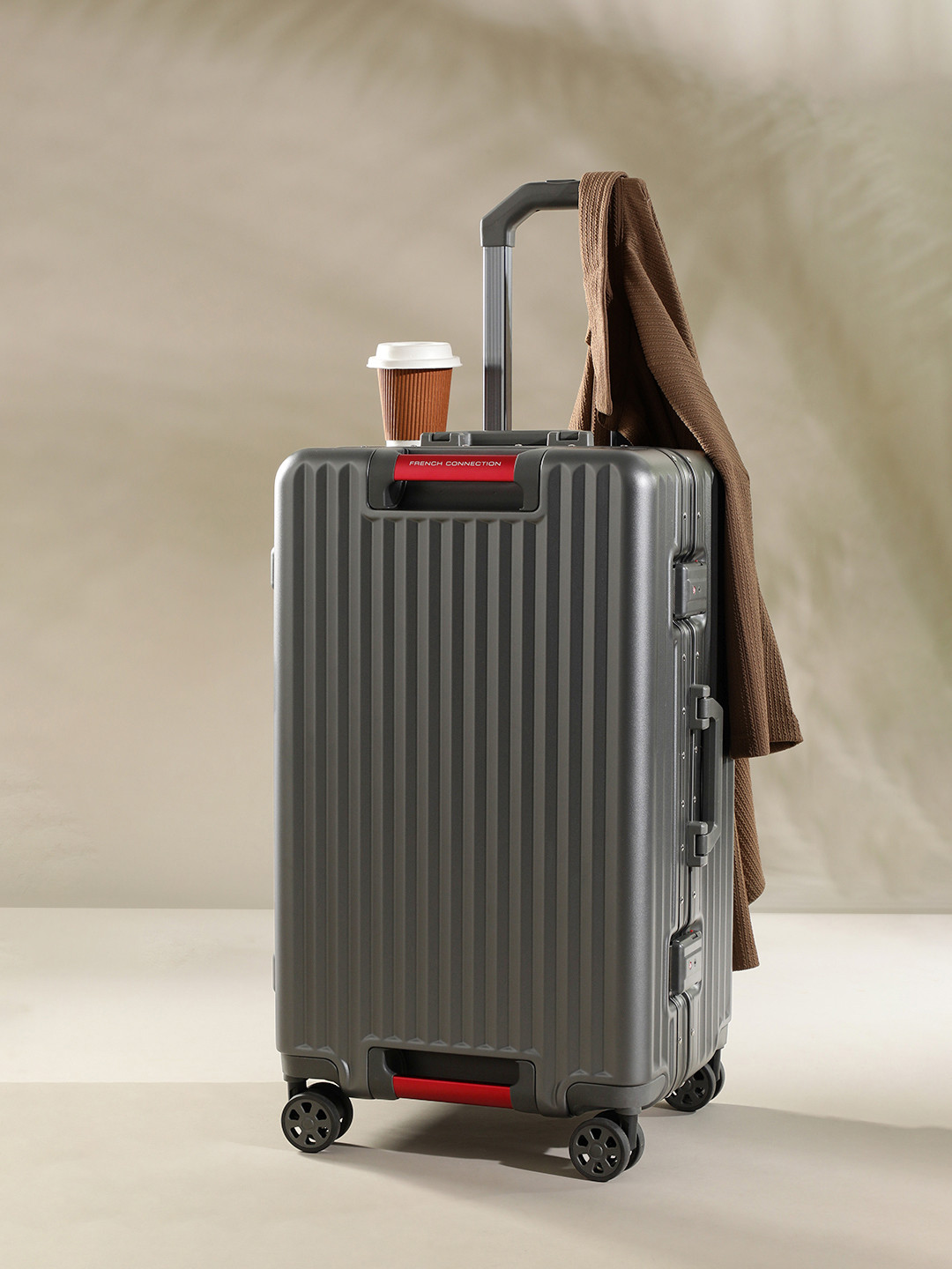 French Connection 360-Degree Rotation Hard Case Medium Size Trolley Bag