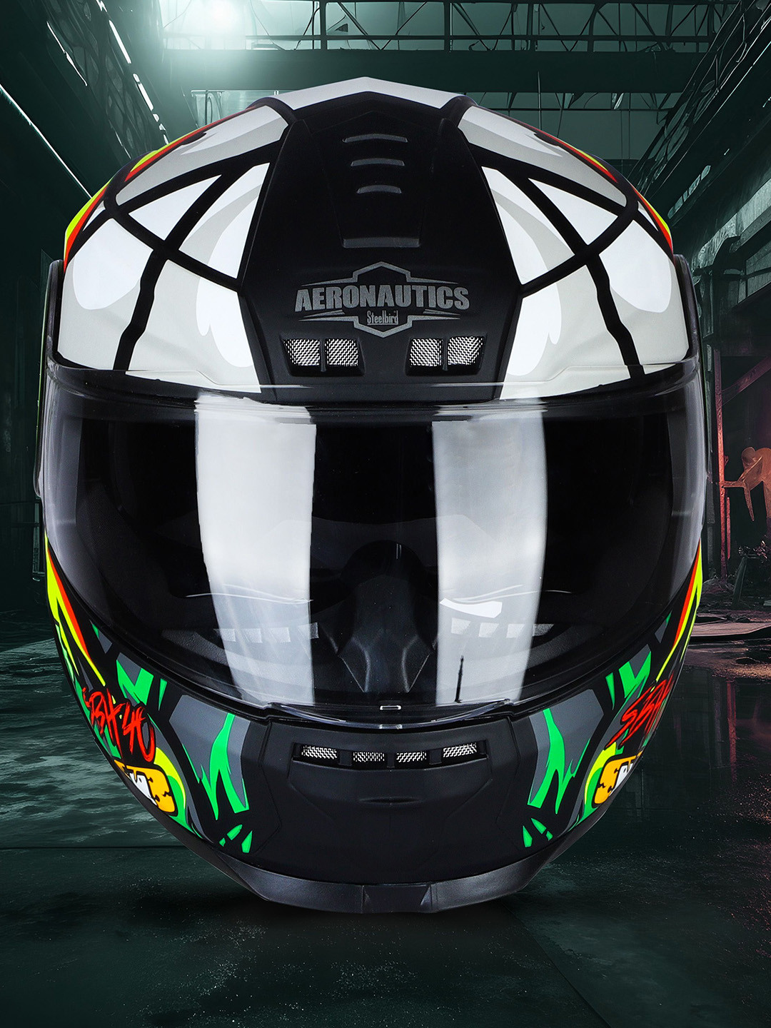 Steelbird SBH 40 Crazy Doe Bluetooth Full Face ISI Certified Motorbike Helmet