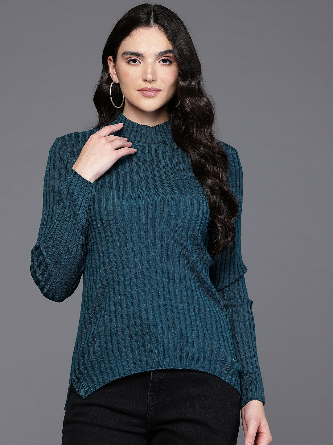 Allen Solly Ribbed High Neck Pullover