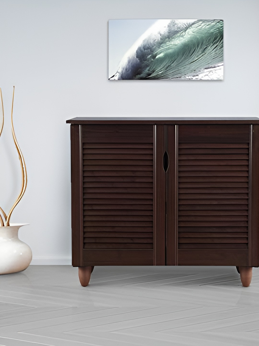 HomeTown Brown 3-Layers Engineered Wood Shoe Rack