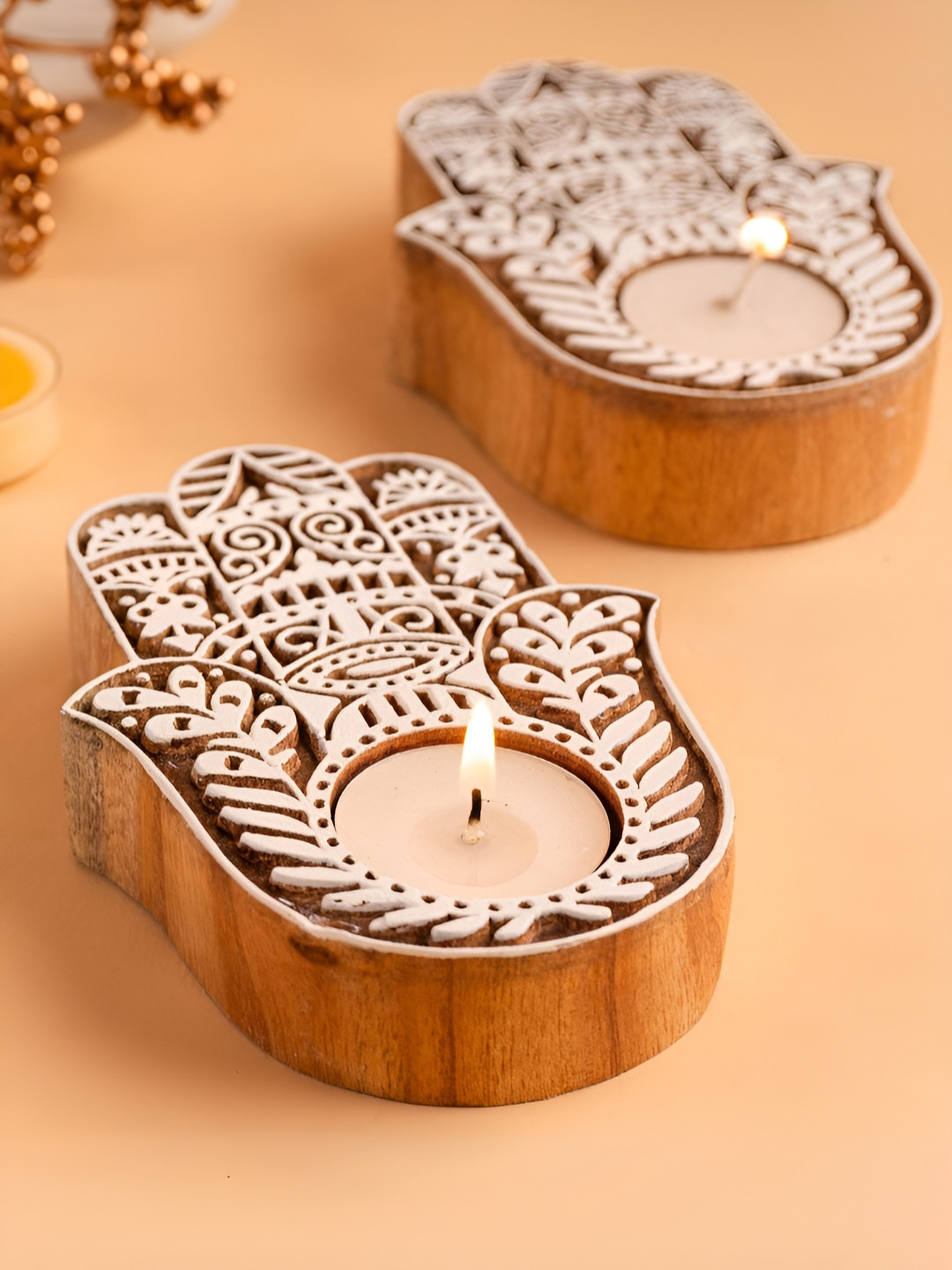 The Zappy Box Brown 2 Pieces Tea Light Candles
