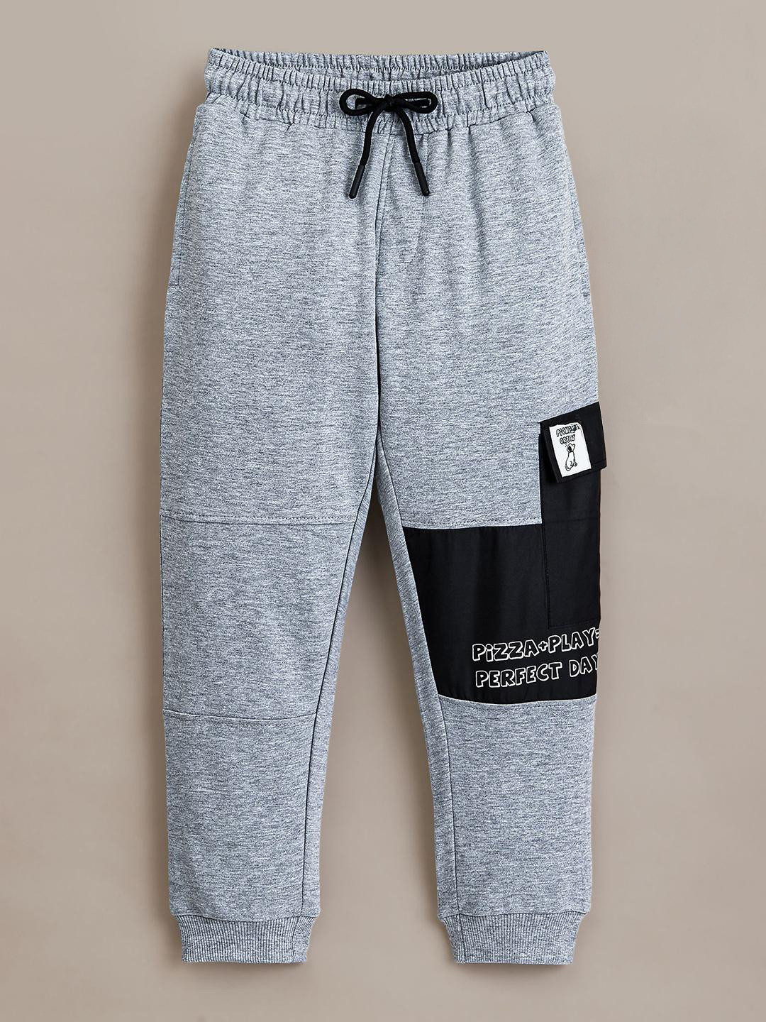 Hopscotch Kids Cargo Text Pocket Trackpants