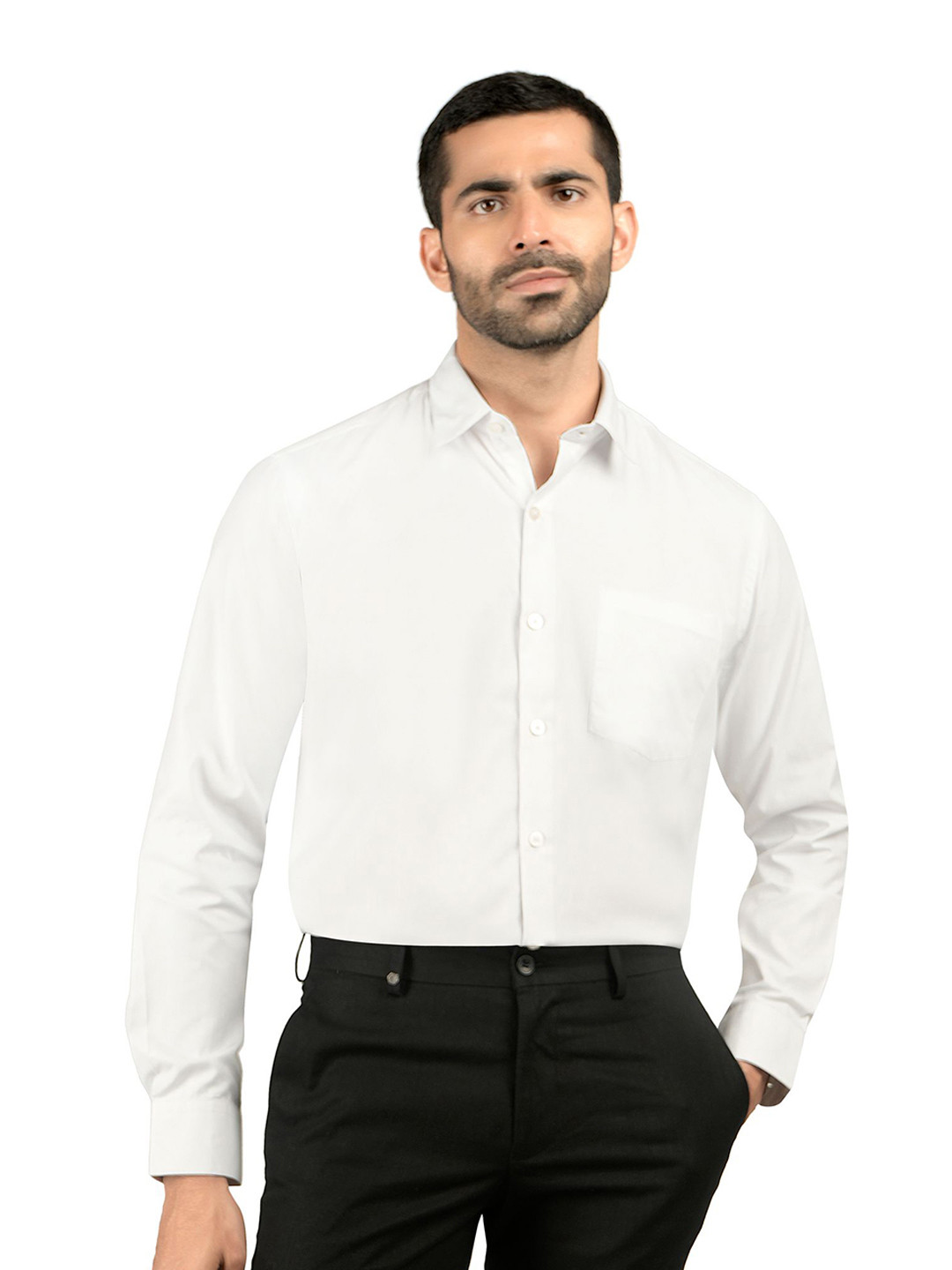 DONEAR NXG Mens Poly Cotton Solid Full Sleeves Cutaway Collar Office Wear Formal Shirts