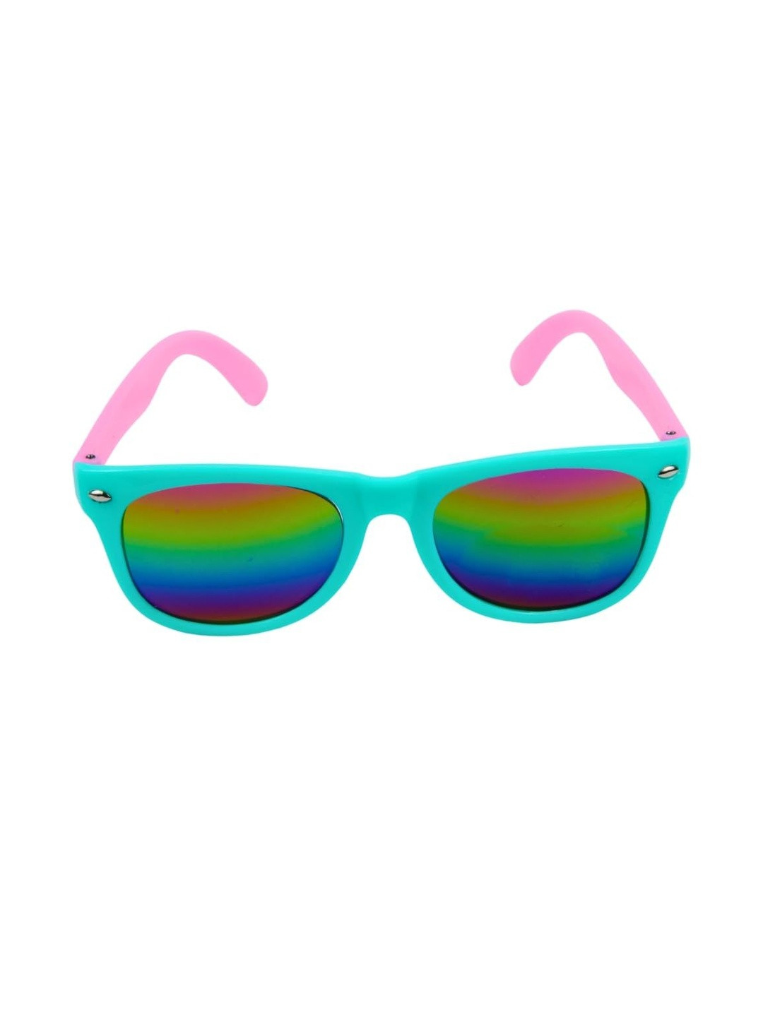 NESKA MODA Unisex Kids Mirrored Lens & Pink Oval Sunglasses With UV Protected Lens