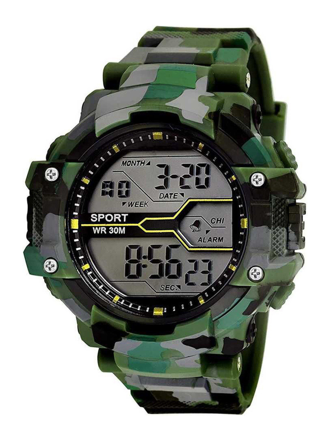 SELLORIA Unisex Dial & Bracelet Style Straps Digital Watch GreenMltry