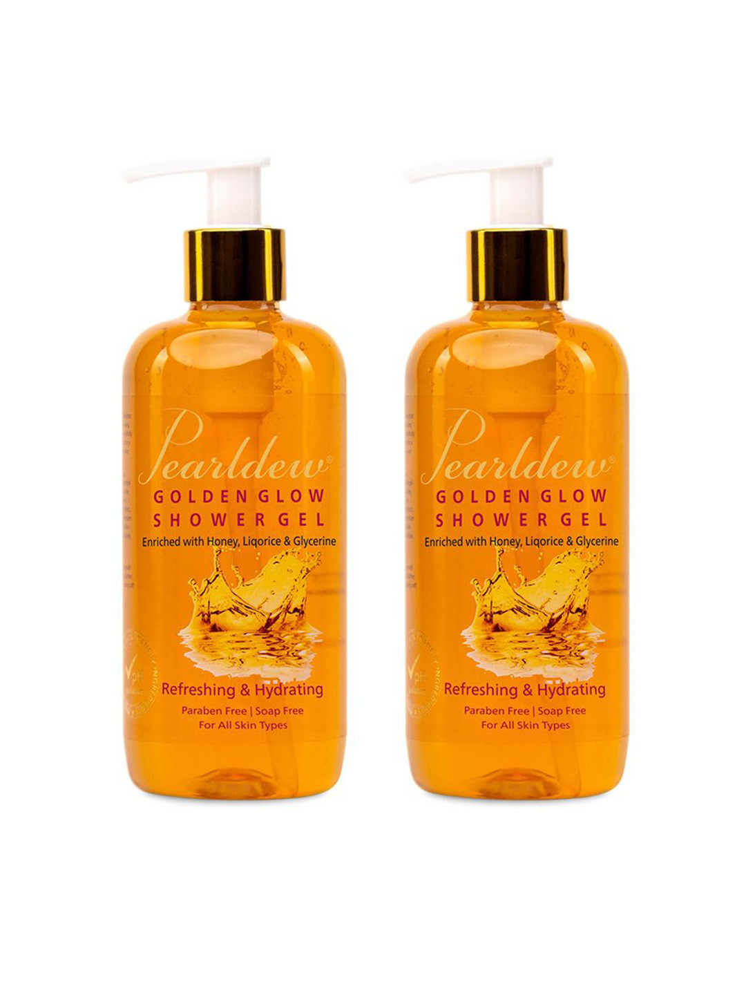 Pearldew Set Of 2 Golden Glow Refreshing & Hydrating Shower Gel - 300 ml Each