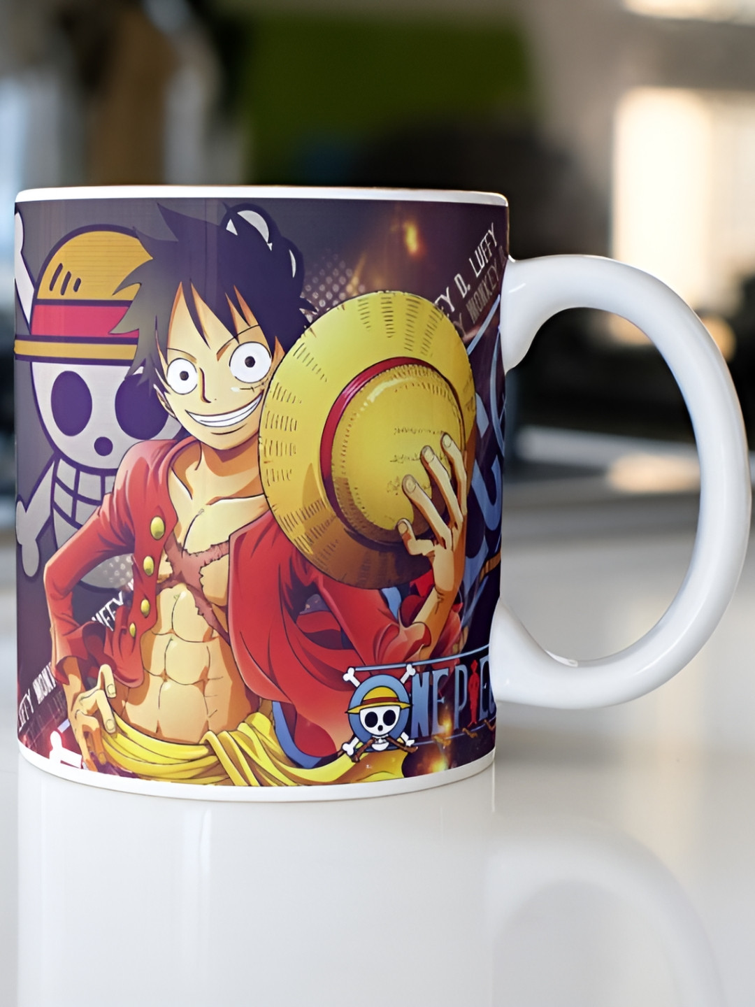 Mr UVD Red & Blue Cartoon Characters Printed Ceramic Matte Mug 339 ML