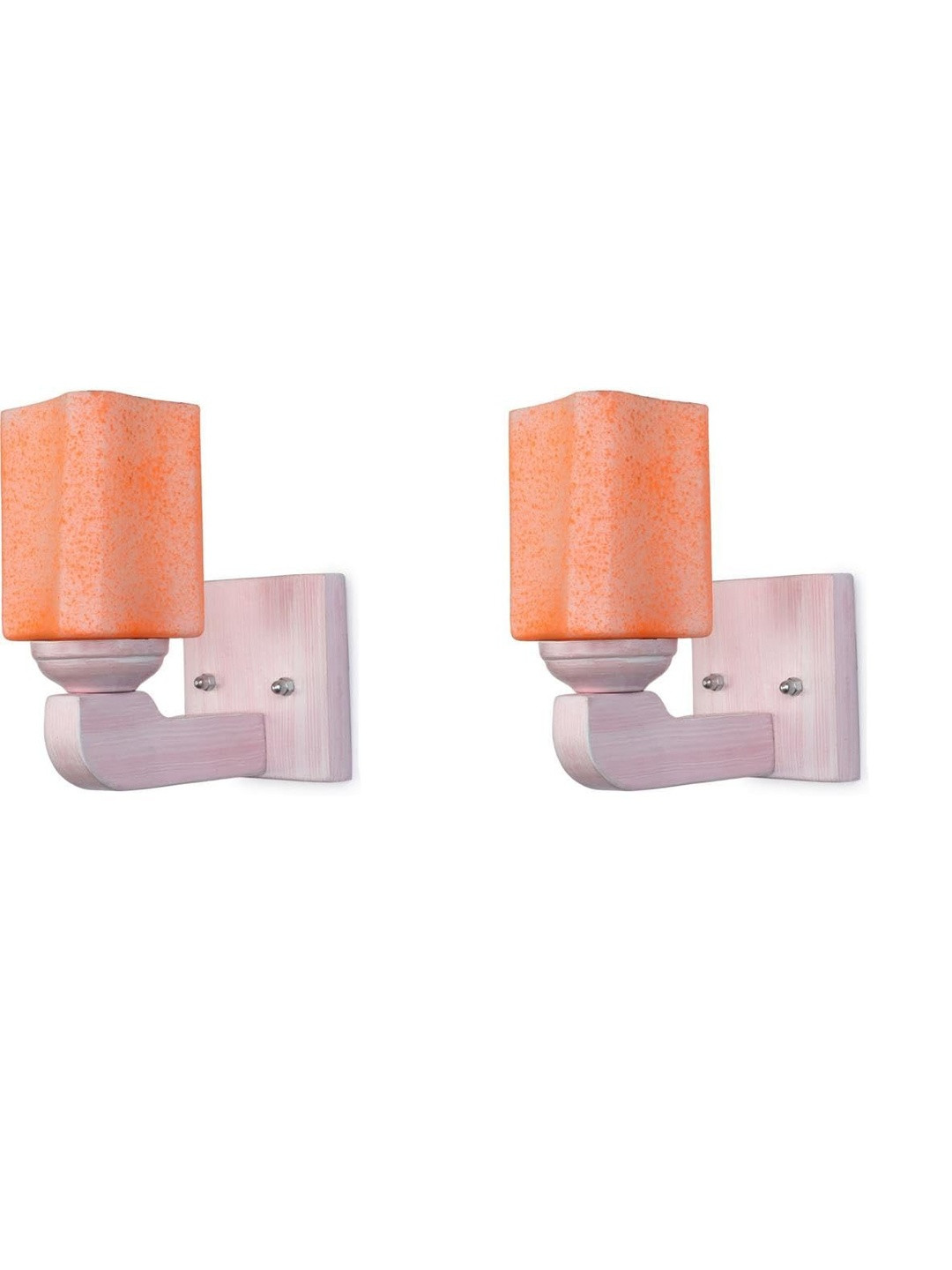 1ST TIME Set Of 2 Orange Glass Wall Lamp