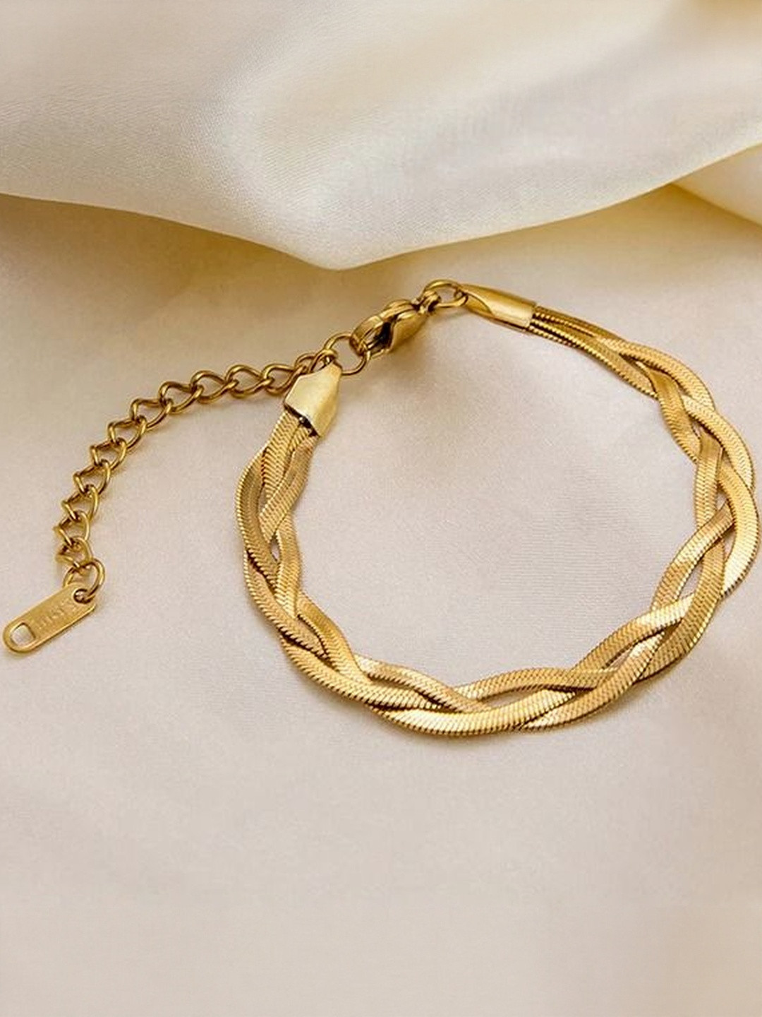 MOON & MUSE 18K Gold Plated Snake Design Anti-Tarnish Waterproof Chain Bracelet