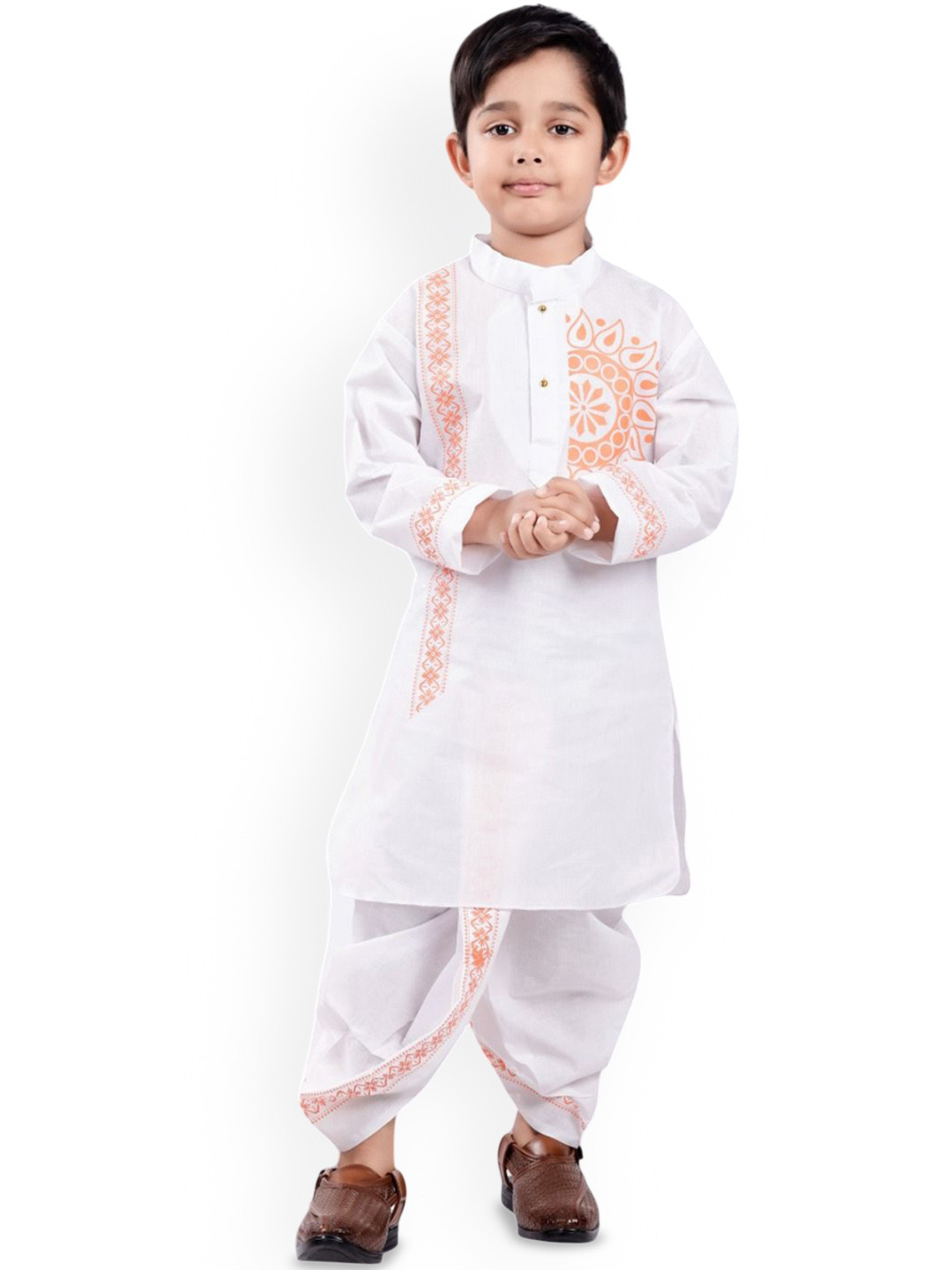 NEW GEN Boys Cotton Blend Printed Straight Kurta Set