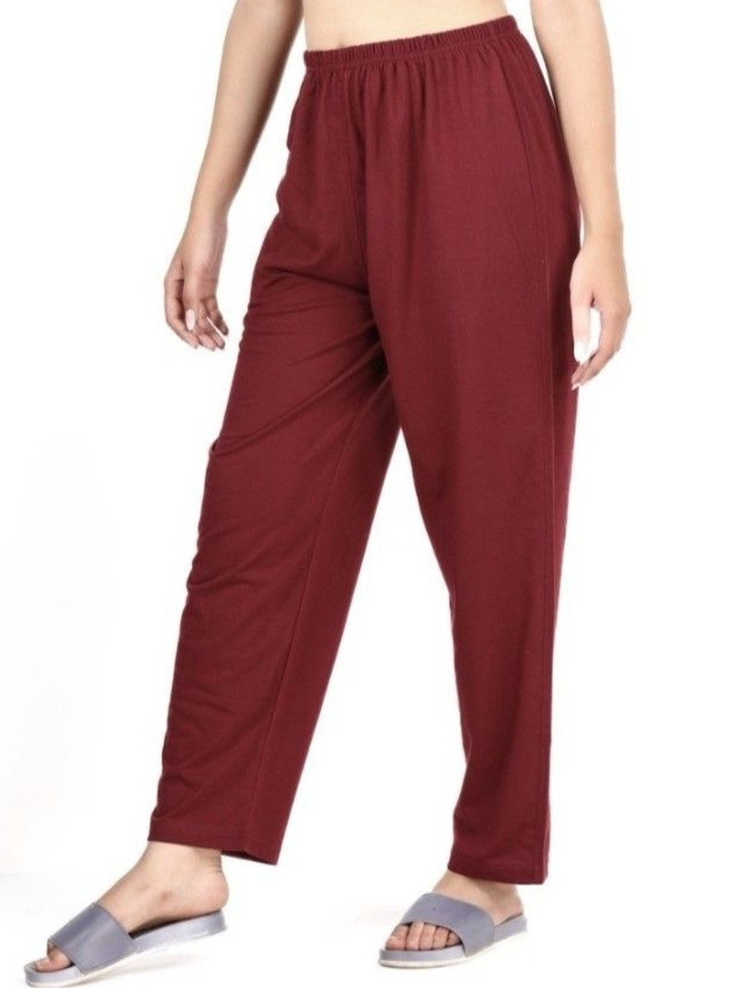 E-MAX Women Maroon Cotton Pyjamas