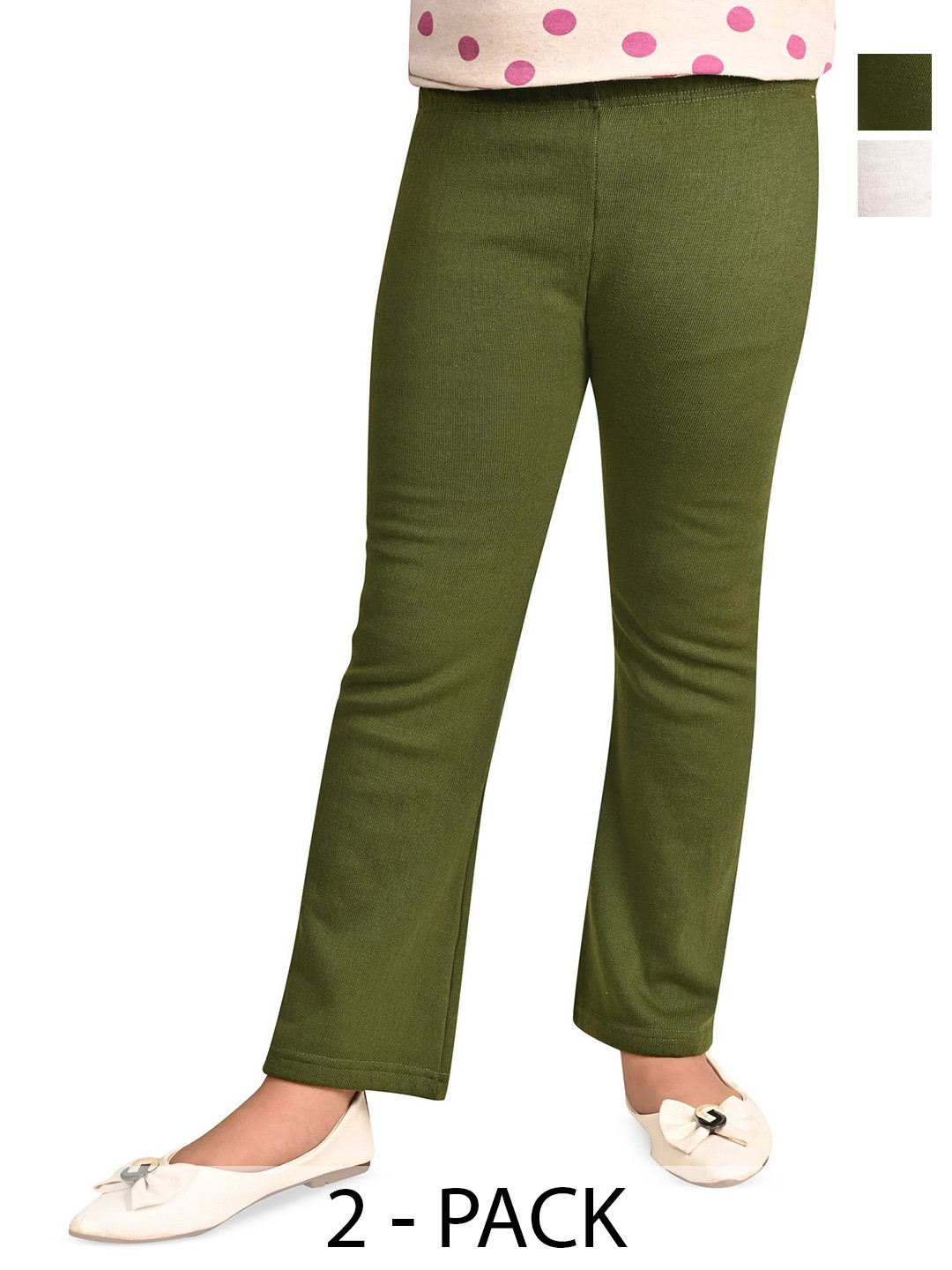 BAESD Girl's Pack of 2 Flared Warm Wool Palazzos