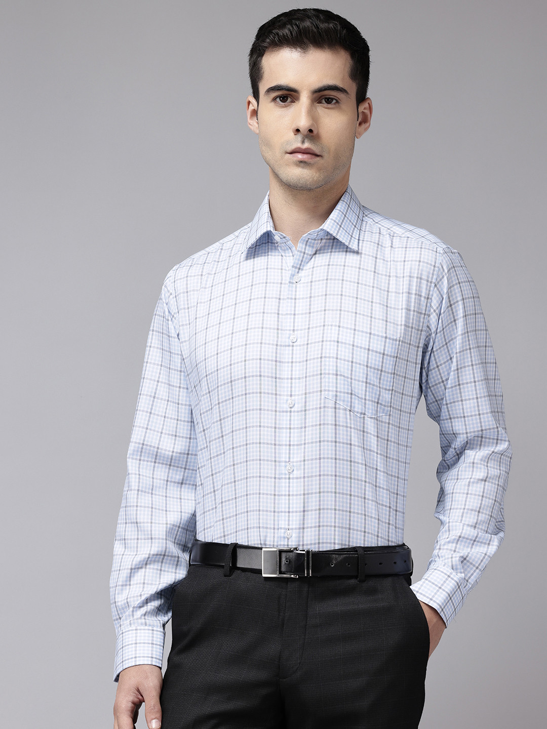 Van Heusen Custom Fit Checked Pure Cotton Formal Shirt