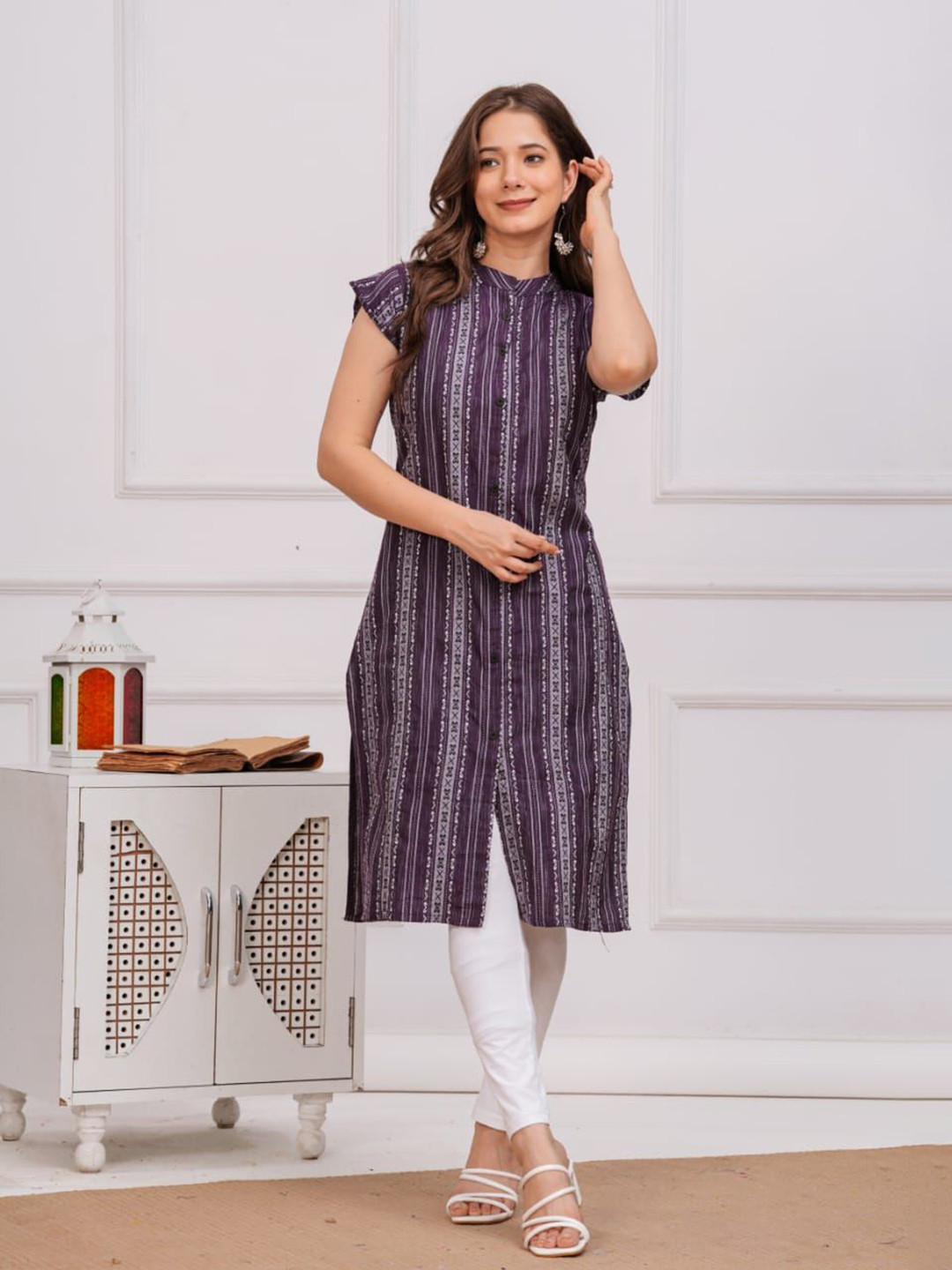 CitySquad Floral Printed Cotton Straight Kurta