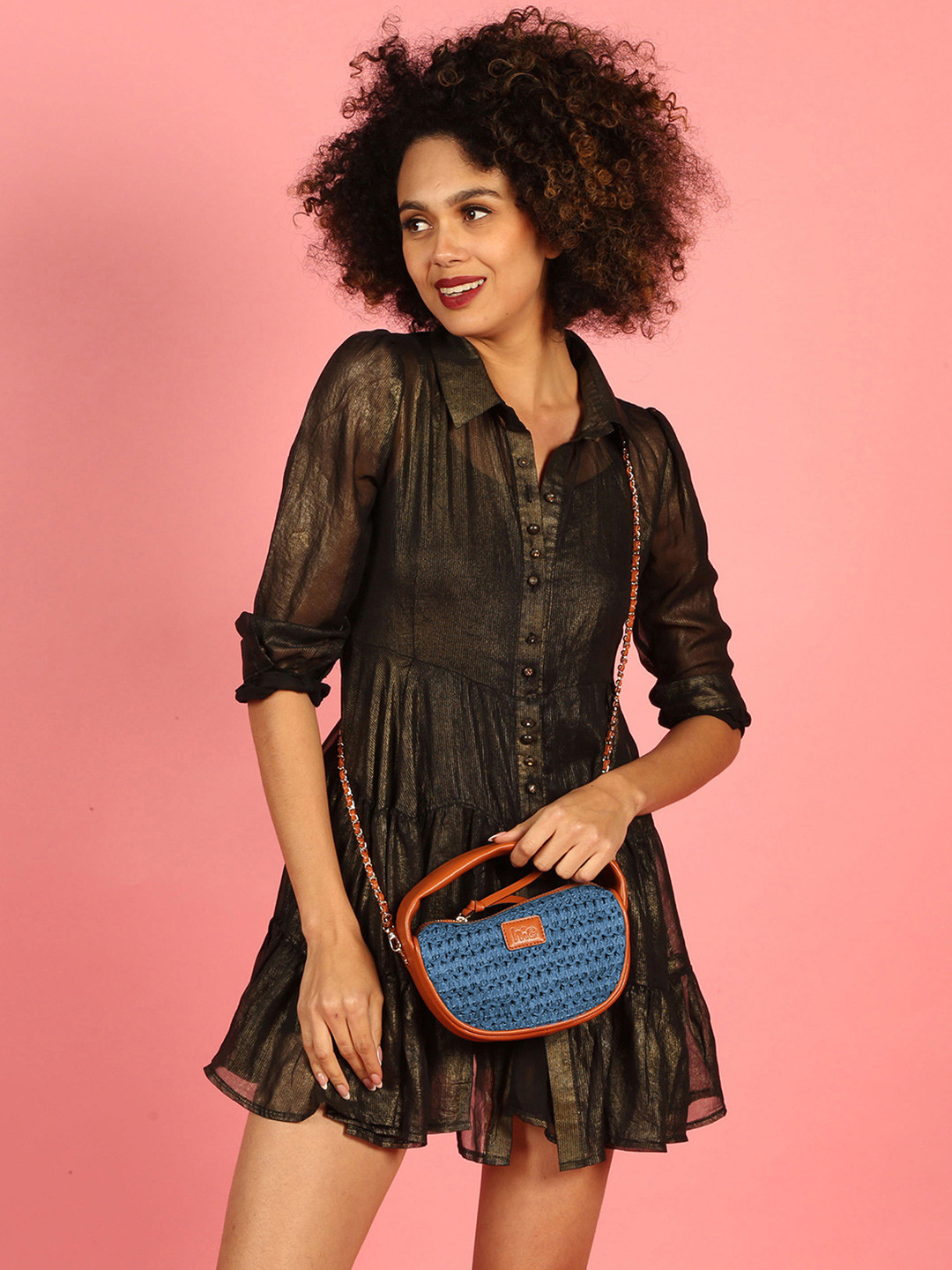 HIE Women's Kelly Lightweight Self-Design Textured Sling Bag