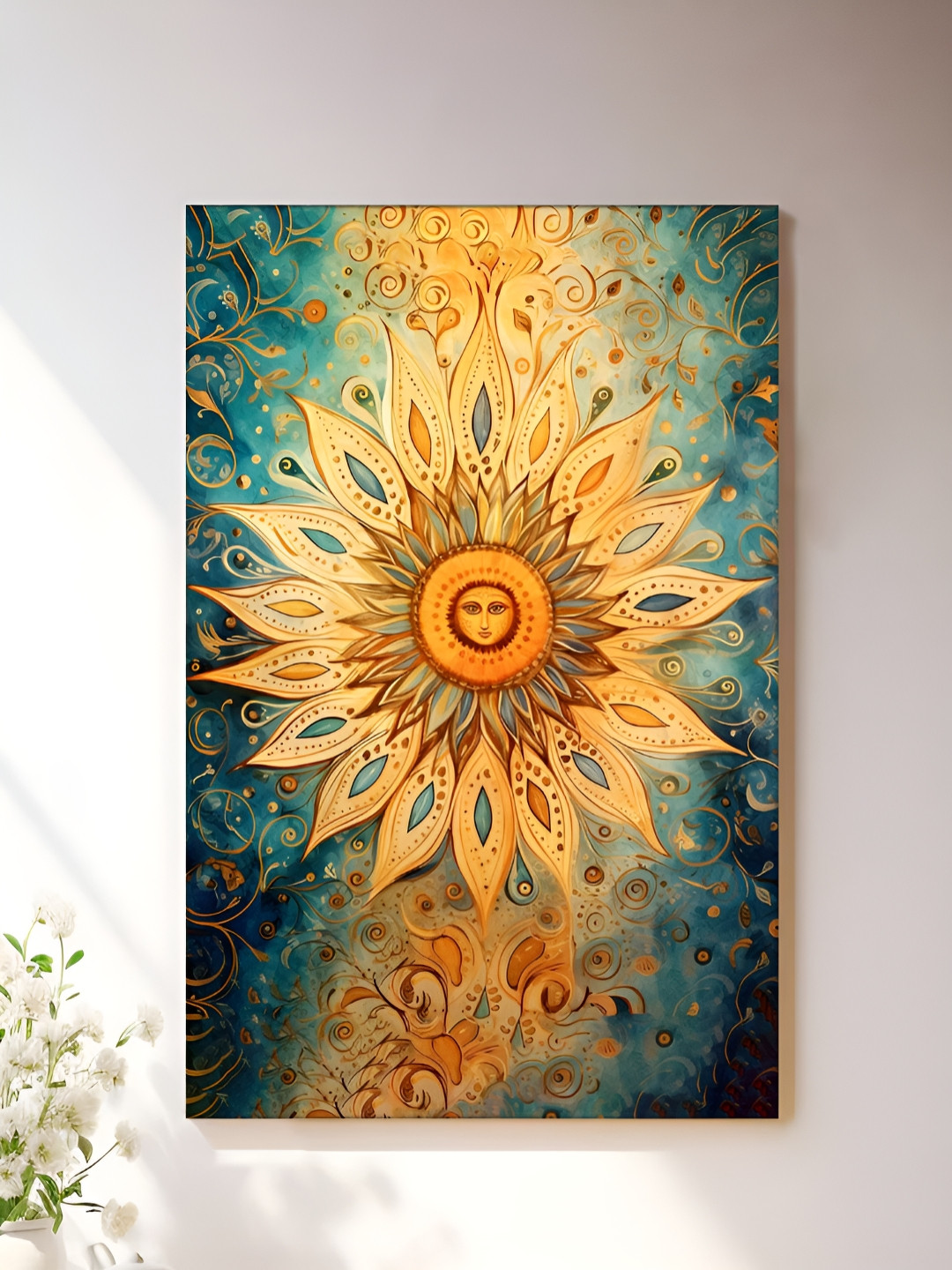 Art Street Blue & Navy Blue Abstract Printed Canvas Wall Art