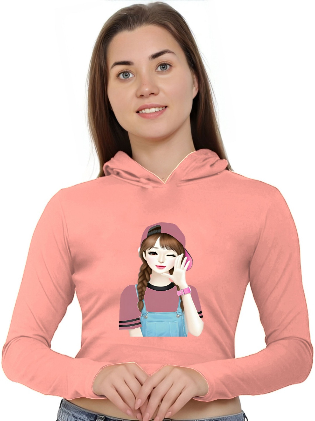 Mast & Harbour Women Barbie Printed Hooded T-shirt