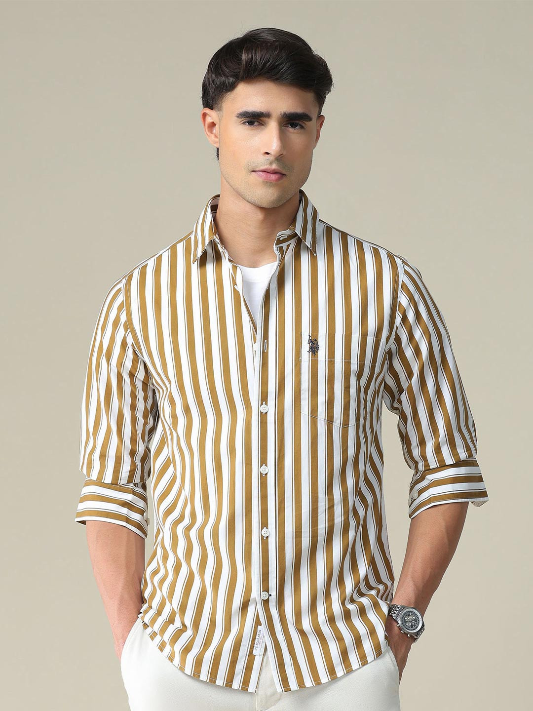 U.S. Polo Assn. Vertical Stripe Cotton Shirt