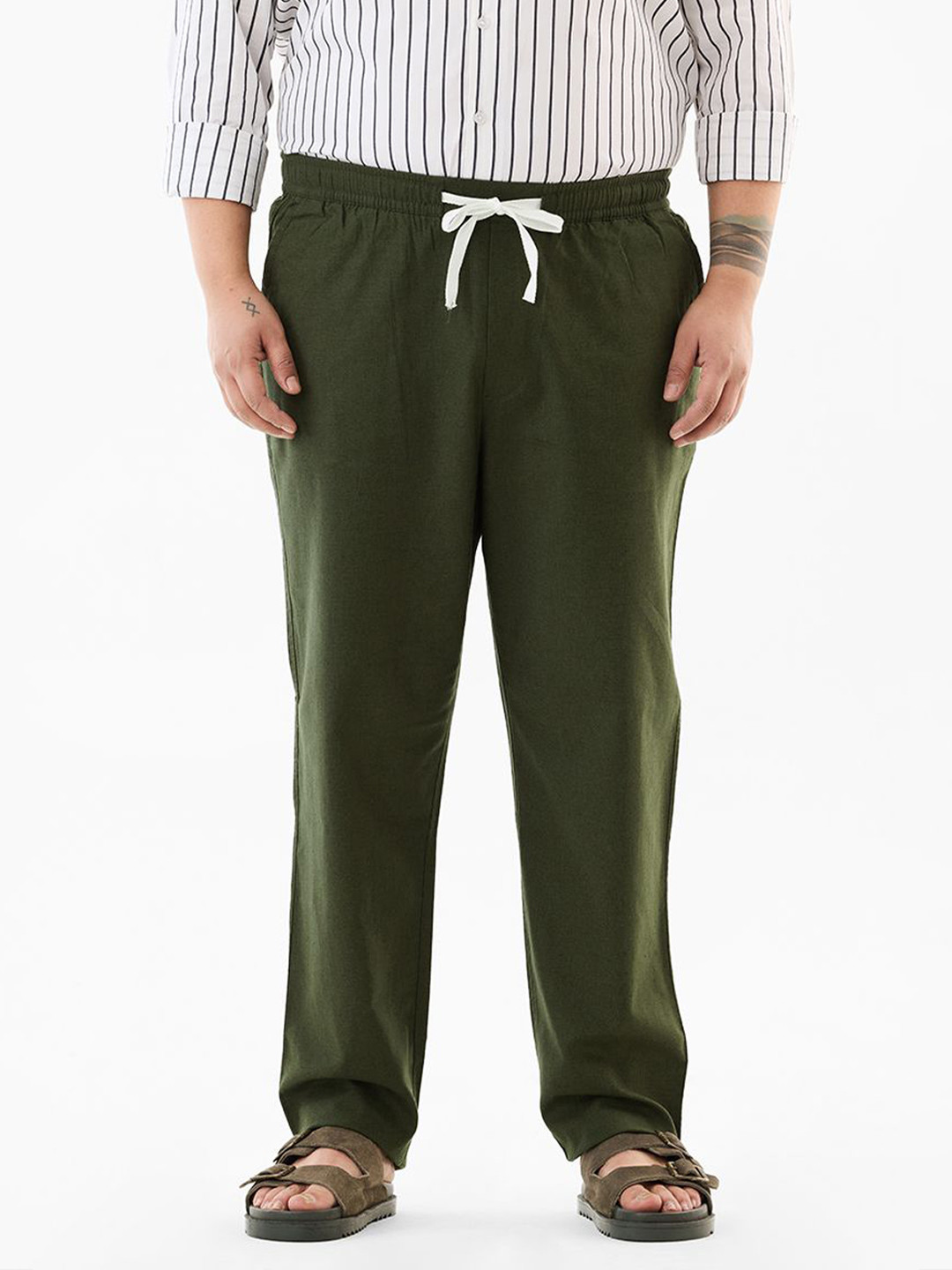 Snitch Men Mid-Rise Regular Fit Plus Size Trousers