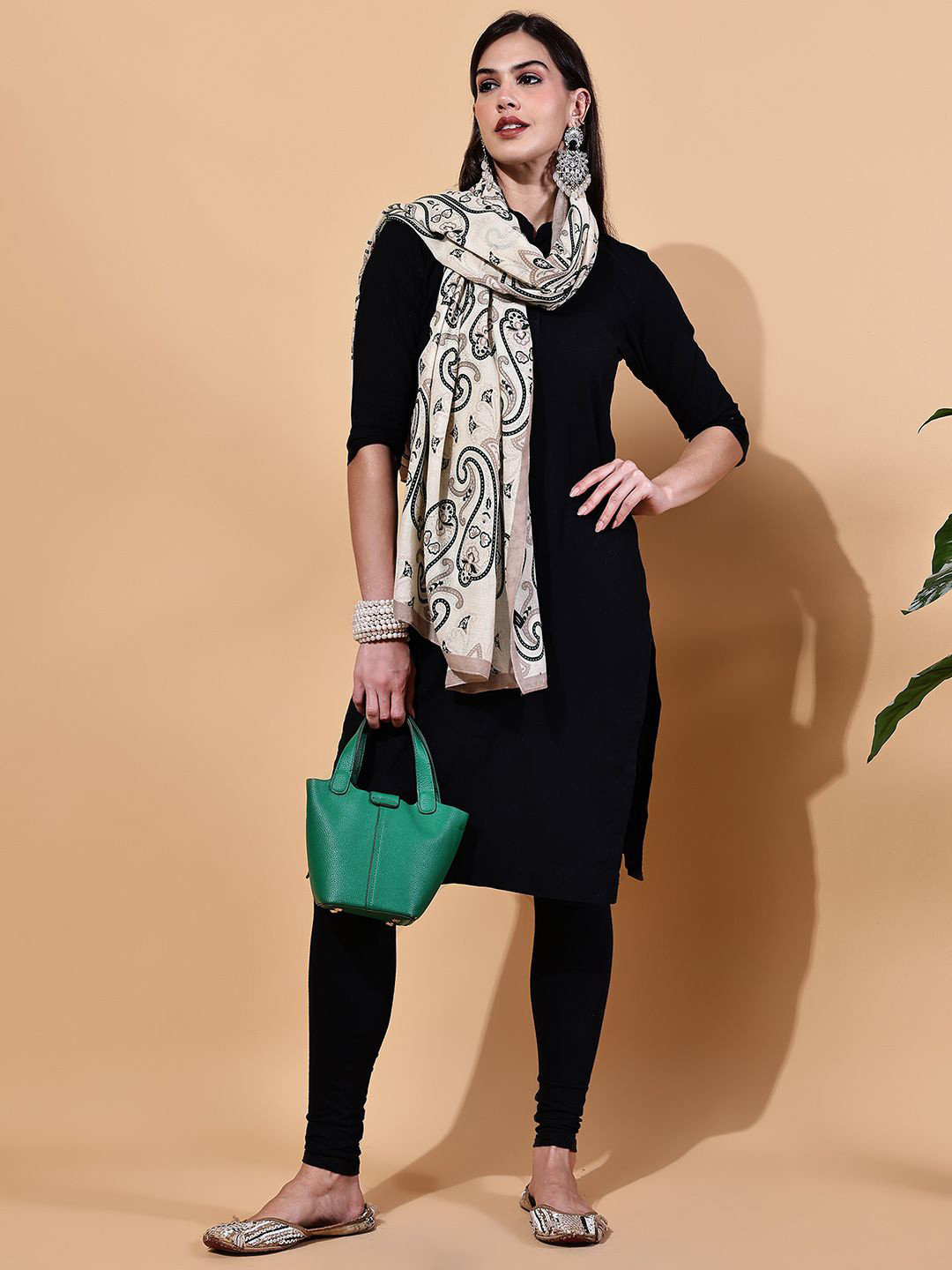 LOOM LEGACY Paisley Batik Printed Modal Dupatta