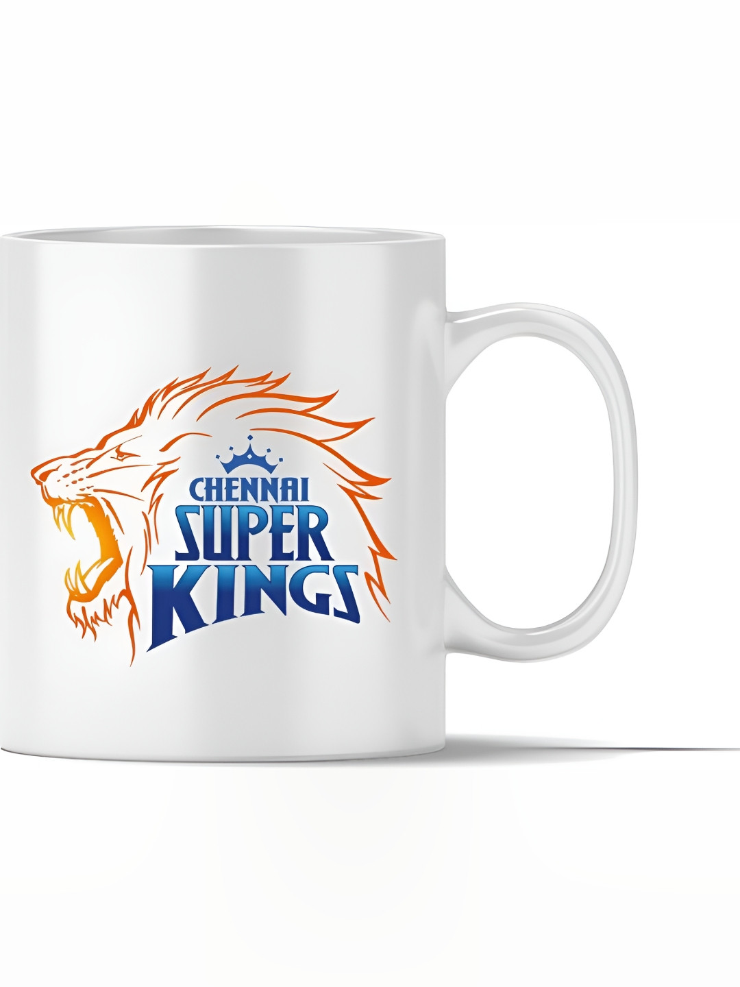 Mr UVD White & Blue Chennai Super Kings Printed Ceramic Matte Mug - 360 ml