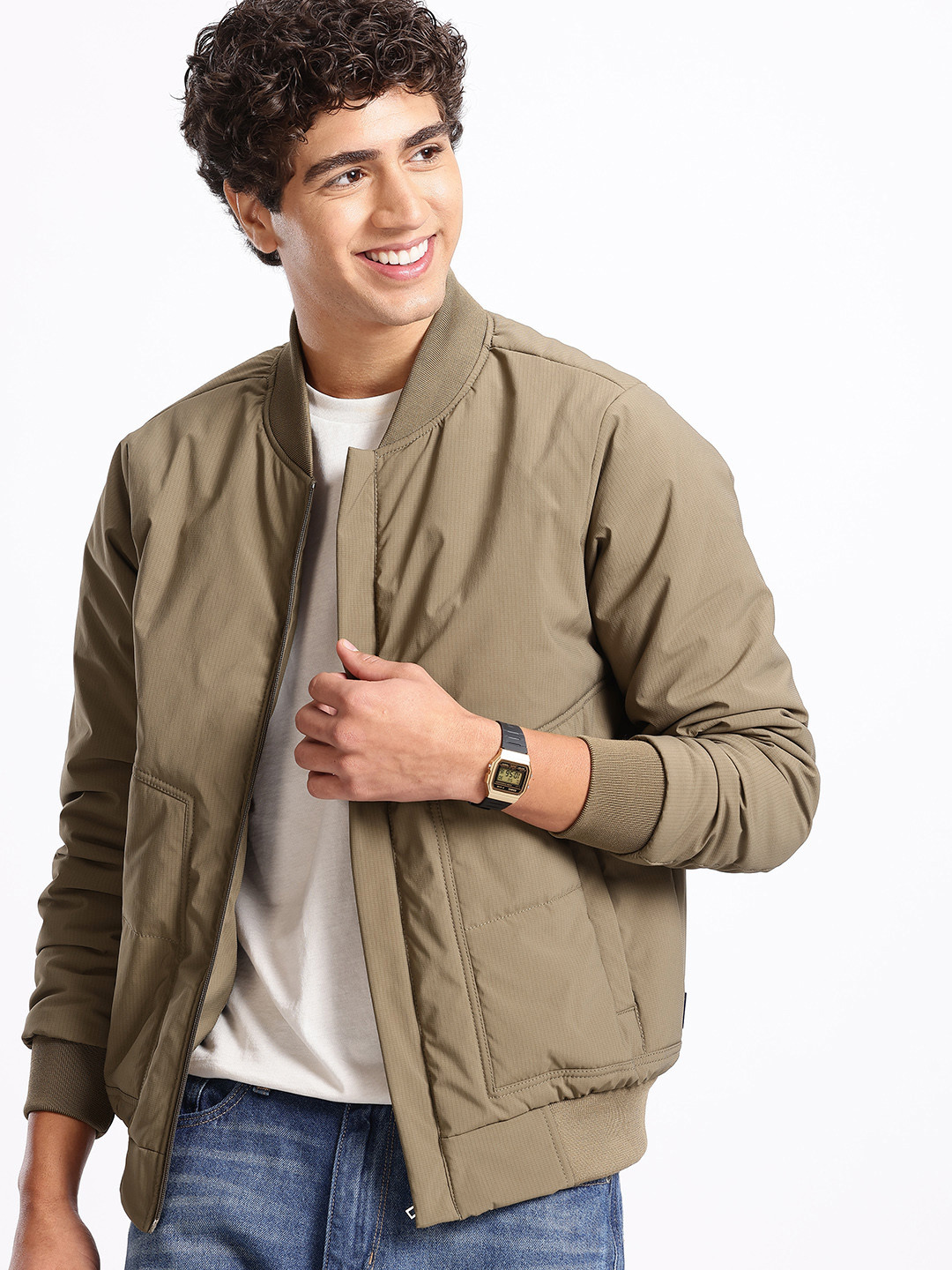 Aeropostale Striped Bomber Jacket