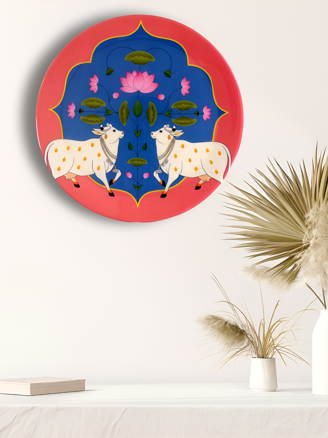 Maison Modern Red & Blue Pichwai Printed Wall Art