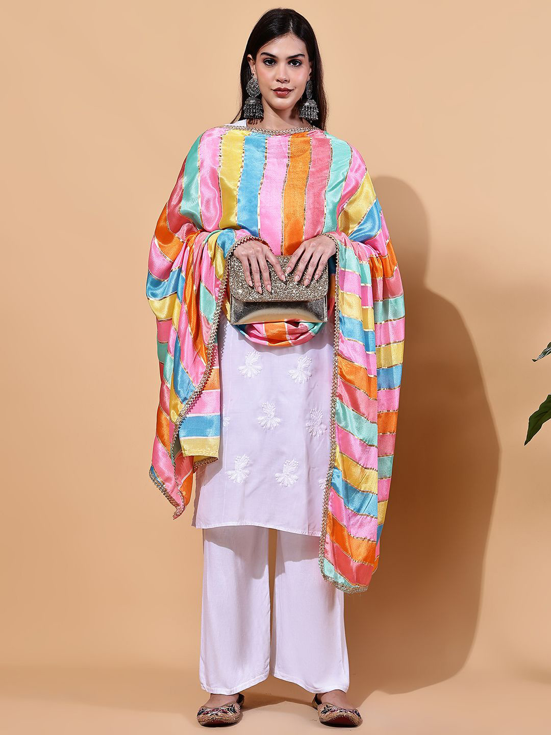 LOOM LEGACY Colourblocked Dupatta