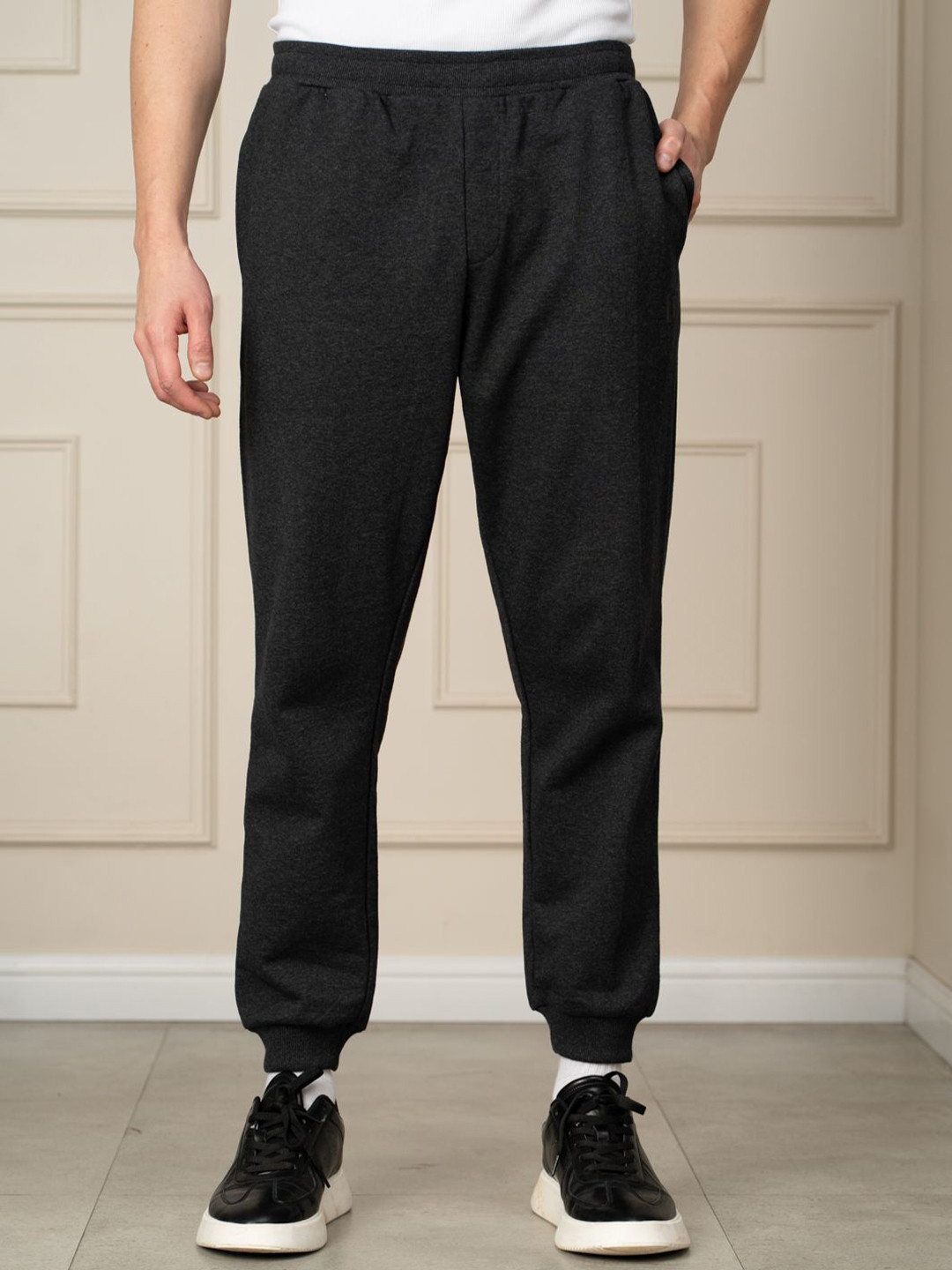 The Pant Project Soren Black Melange Tapered Fit Joggers