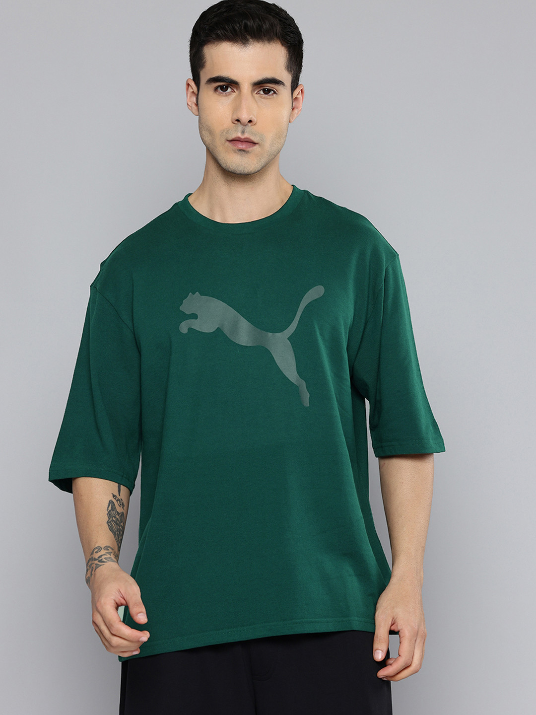 Puma Essential Elevated Relaxed Fit Brand Logo Printed Pure Cotton T-shirt
