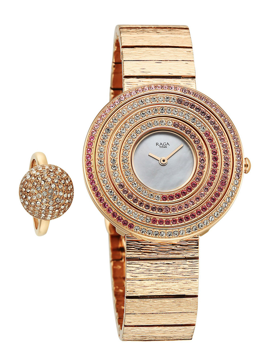 Titan Raga Women Glimmers Quartz White Round Dial Watch - 95344WM01F