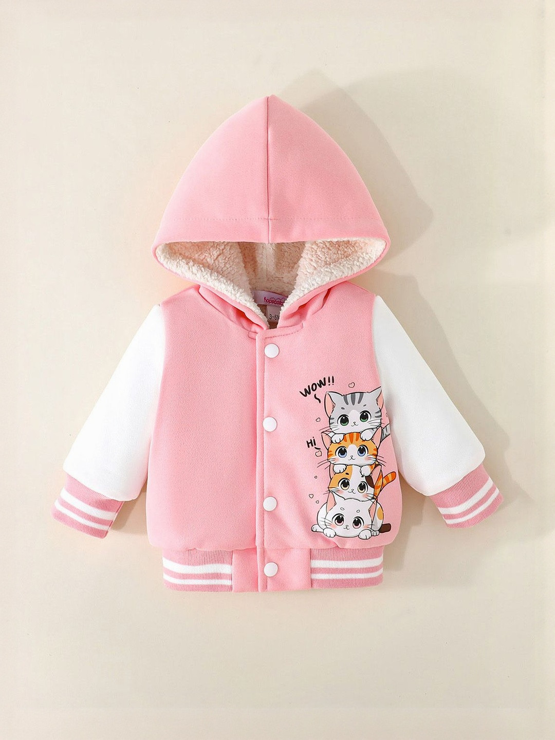 Hopscotch Girls Pink Cat Bomber Jacket