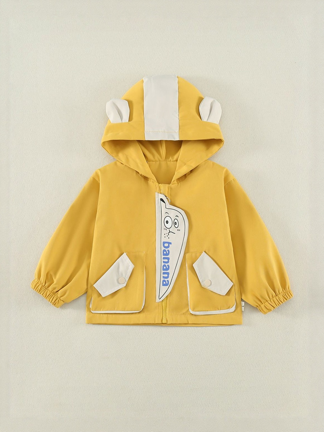 Hopscotch Boys Fruit & Animal Ear Details Woven Jacket