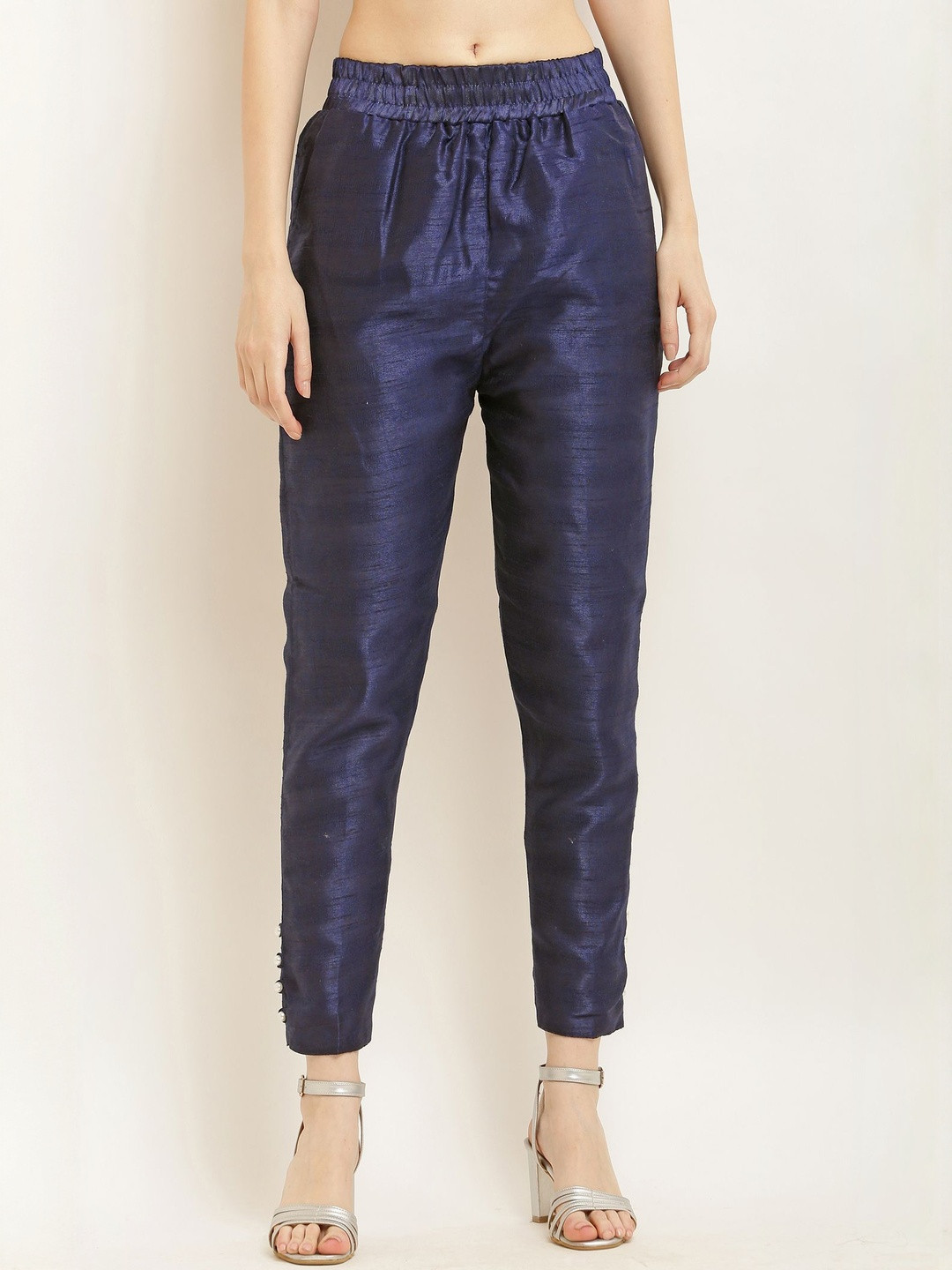 Moda Rapido Women Shiny Silk Trousers