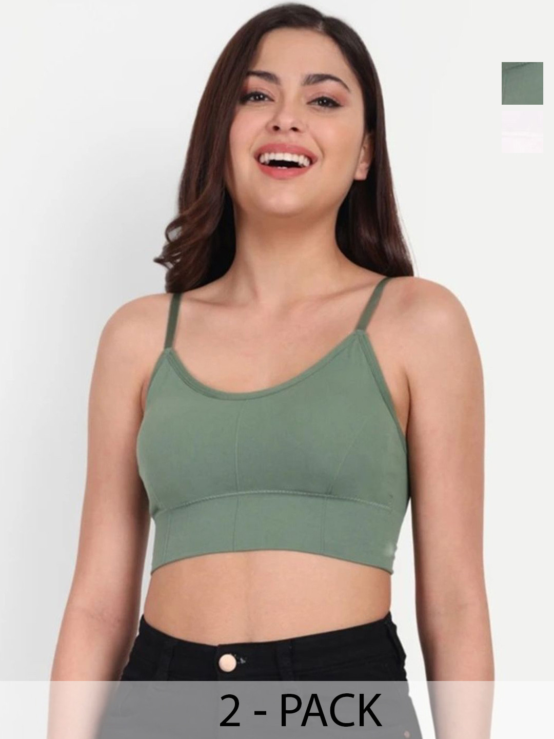 LE CRAF Women Pack Of 2 Full Coverage Moisture Wicking Lightly Padded Everyday Bra