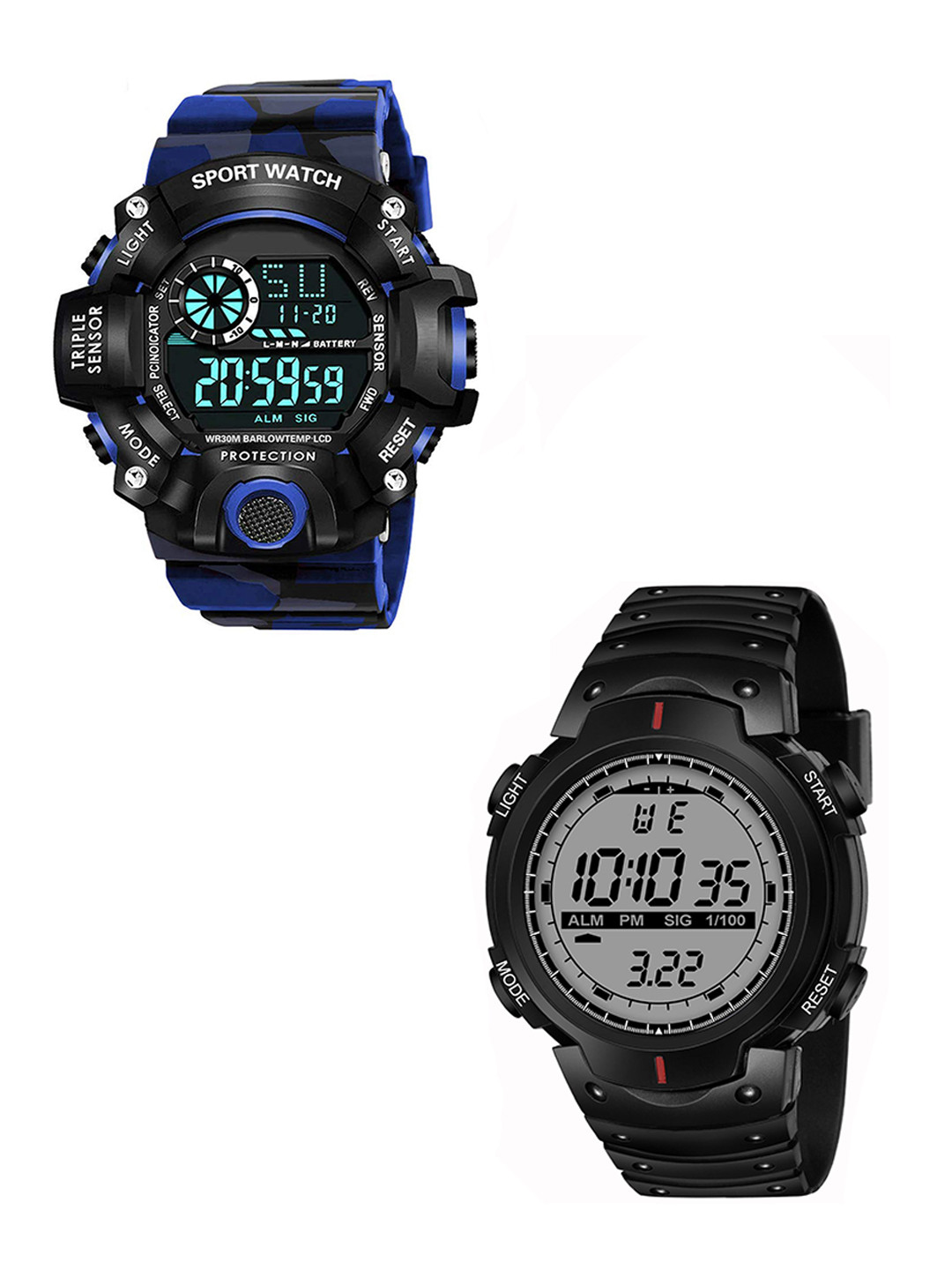FROZIL Men Set Of 2 Dial & Straps Digital Watch C-SH-ARMY-BLUE-TMEX