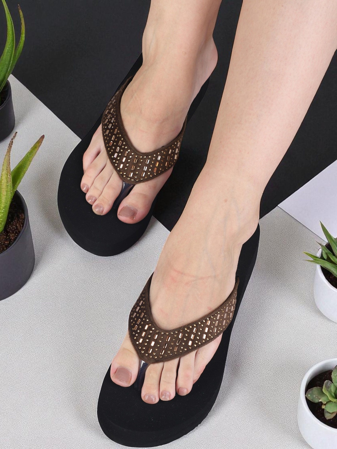 CORSICA Women Brown Doctor Ortho Super Open Back Soft Anti-Skid Heels Slipper